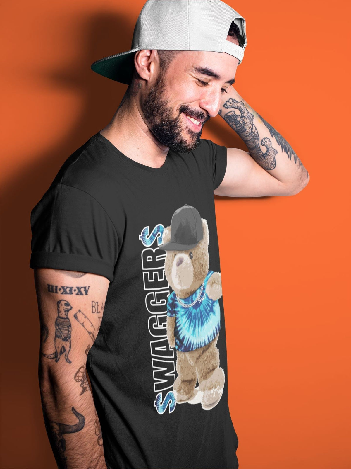 Jordan 1 Tie-Dye Sneaker Matching T-Shirt Bear Swaggers Sneaker Tees Jordan 1 Tie-Dye Sneaker Release Tees Crew Neck Tees