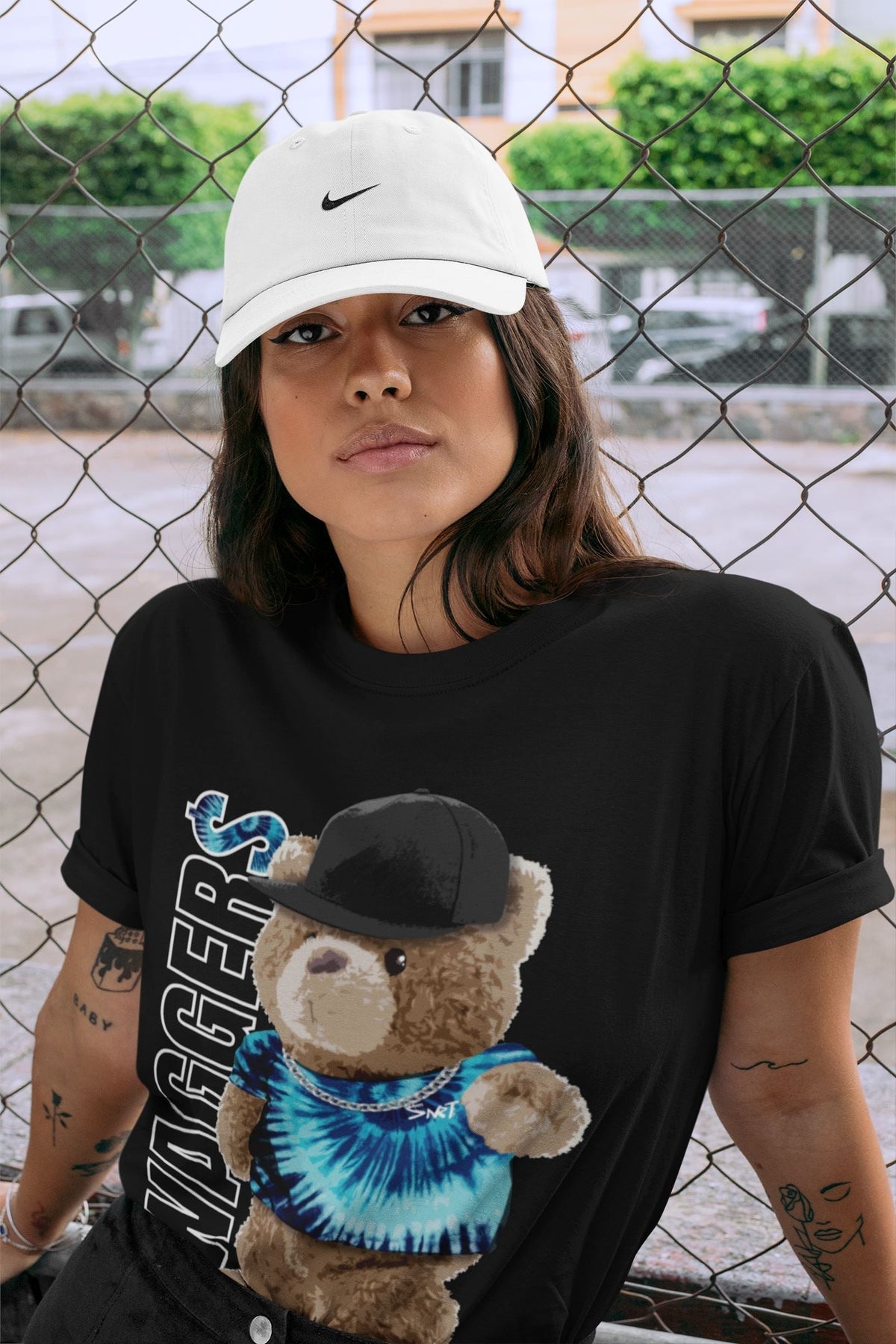 Jordan 1 Tie-Dye Sneaker Matching T-Shirt Bear Swaggers Sneaker Tees Jordan 1 Tie-Dye Sneaker Release Tees Crew Neck Tees