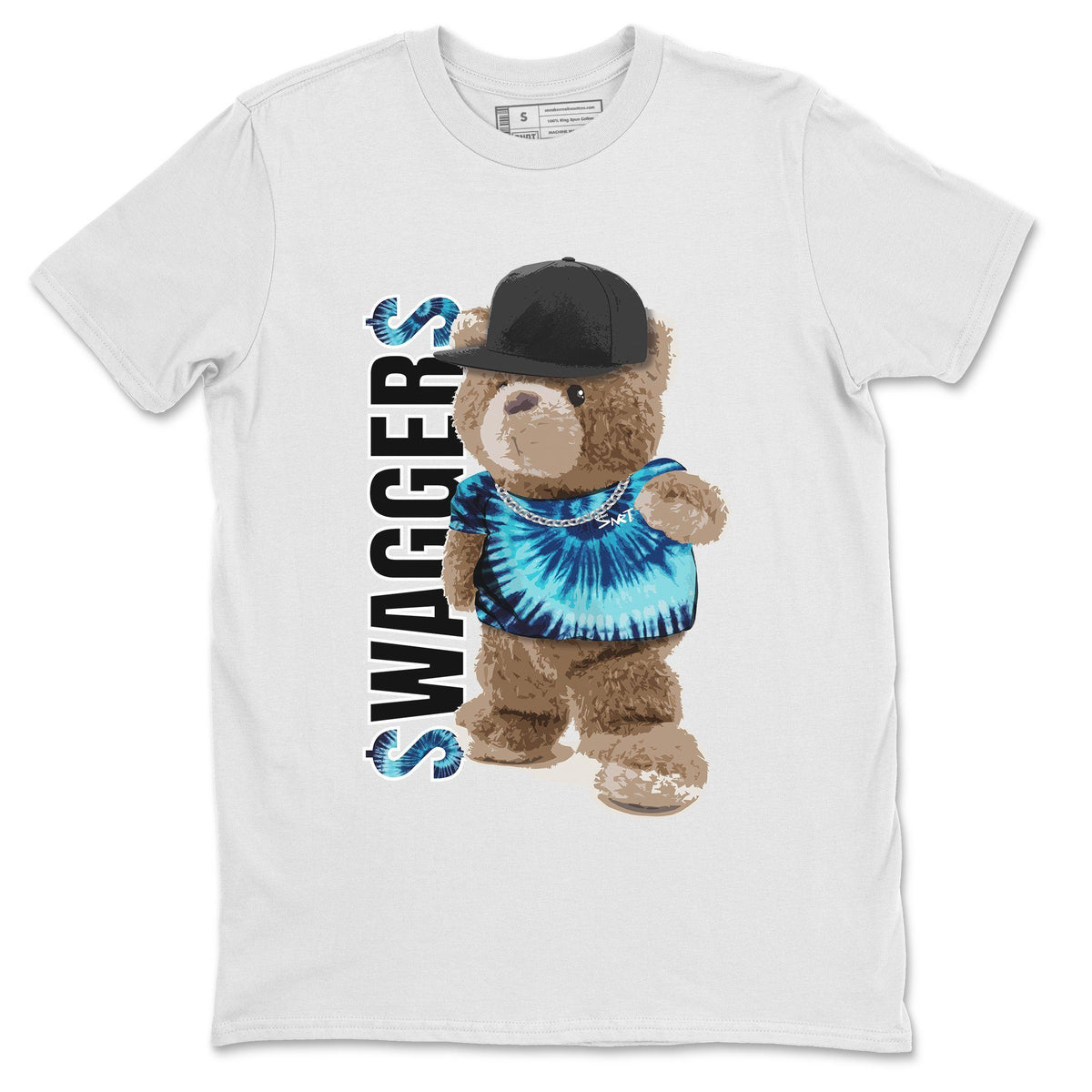 Jordan 1 Tie-Dye Sneaker Matching T-Shirt Bear Swaggers Sneaker Tees Jordan 1 Tie-Dye Sneaker Release Tees Crew Neck Tees