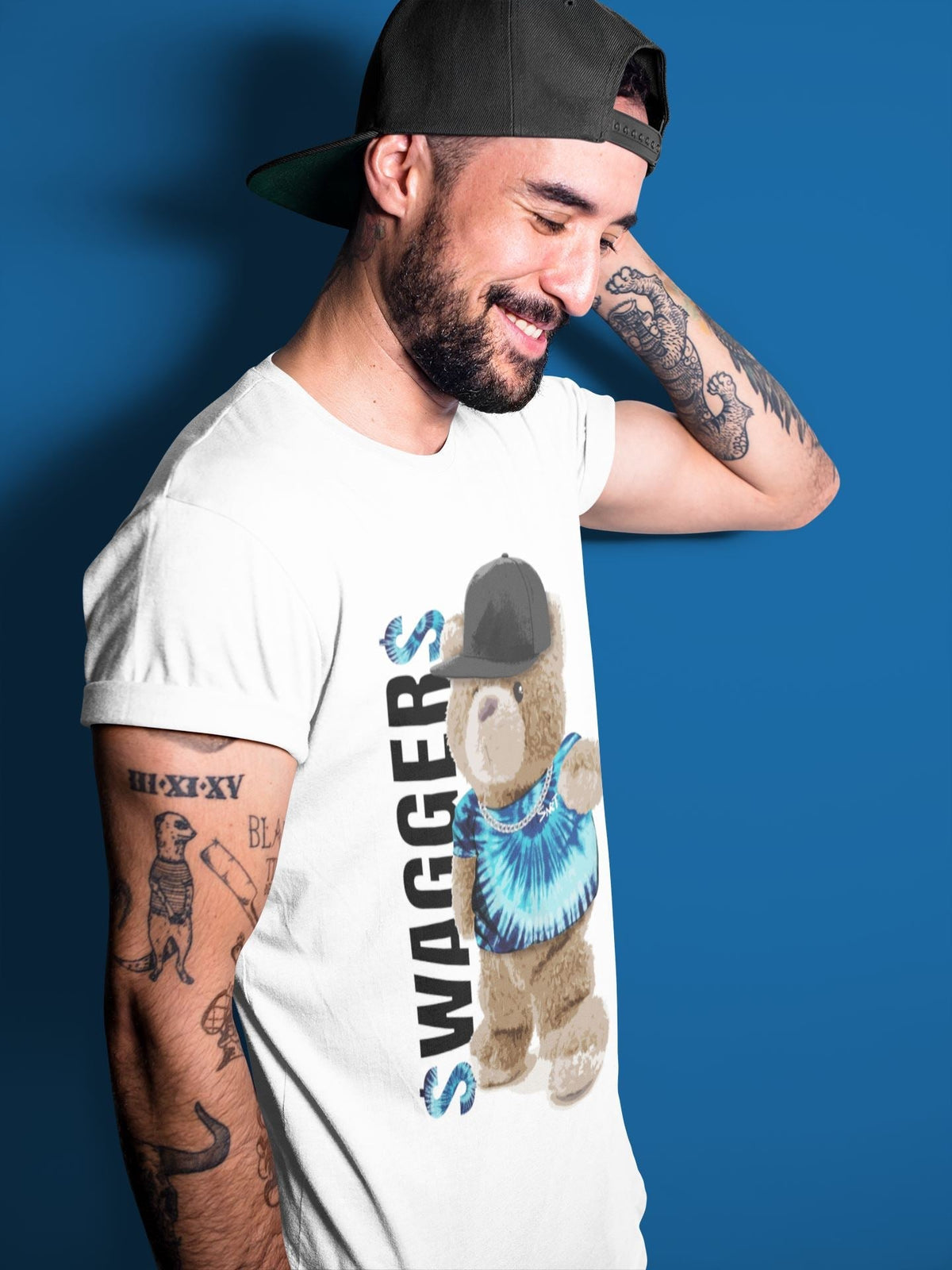 Jordan 1 Tie-Dye Sneaker Matching T-Shirt Bear Swaggers Sneaker Tees Jordan 1 Tie-Dye Sneaker Release Tees Crew Neck Tees