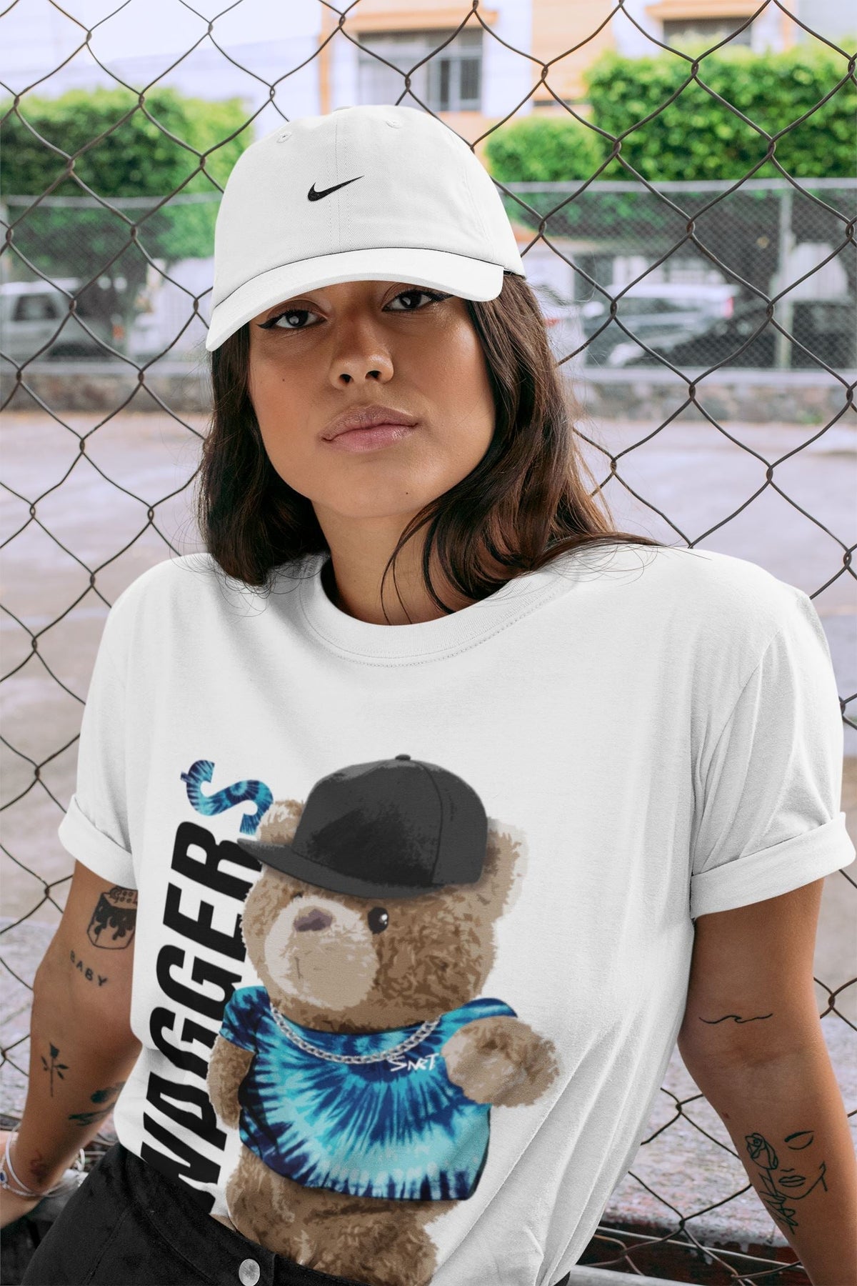 Jordan 1 Tie-Dye Sneaker Matching T-Shirt Bear Swaggers Sneaker Tees Jordan 1 Tie-Dye Sneaker Release Tees Crew Neck Tees