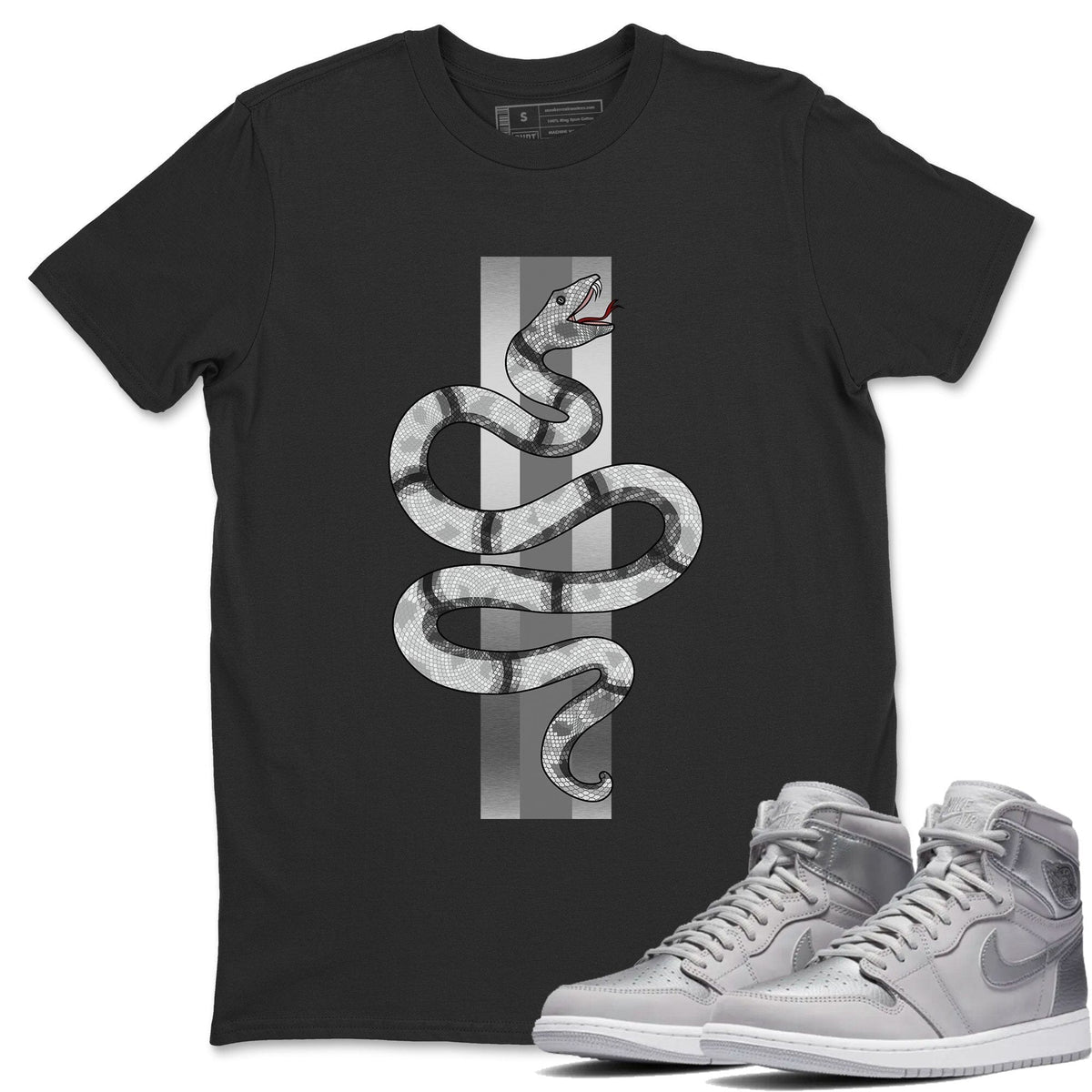 Jordan 1 Tokyo Sneaker Matching T-Shirt Snake Sneaker Tees Jordan 1 Tokyo Sneaker Release Tees Crew Neck Tees