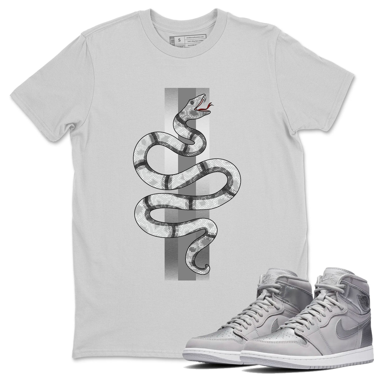 Jordan 1 Tokyo Sneaker Matching T-Shirt Snake Sneaker Tees Jordan 1 Tokyo Sneaker Release Tees Crew Neck Tees