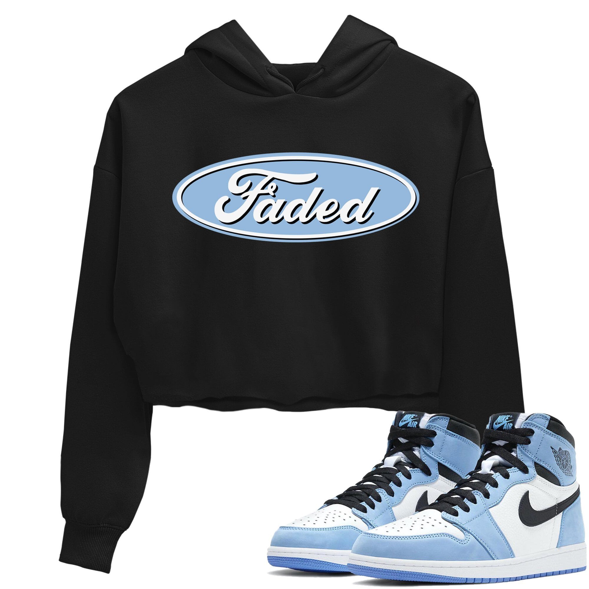 Jordan 1 University Blue Sneaker Matching T-Shirt Faded Sneaker Tees Jordan 1 University Blue Sneaker Release Tees Women's Shirts