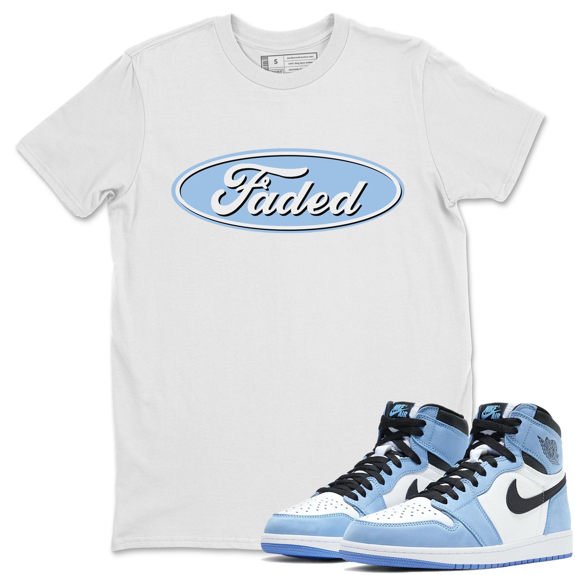 Jordan 1 University Blue Shirt To Match Jordans Faded Sneaker Tees Jordan 1 University Blue Drip Gear Zone Sneaker Matching Clothing Unisex Shirts