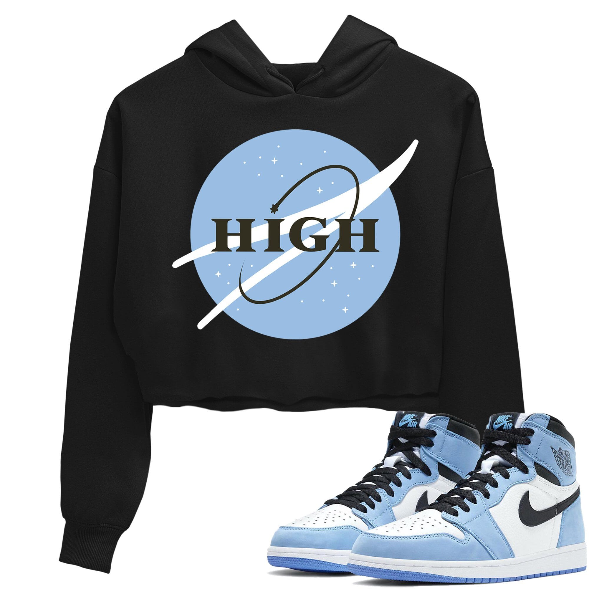 Jordan 1 University Blue Sneaker Matching T-Shirt High Sneaker Tees Jordan 1 University Blue Sneaker Release Tees Women's Shirts