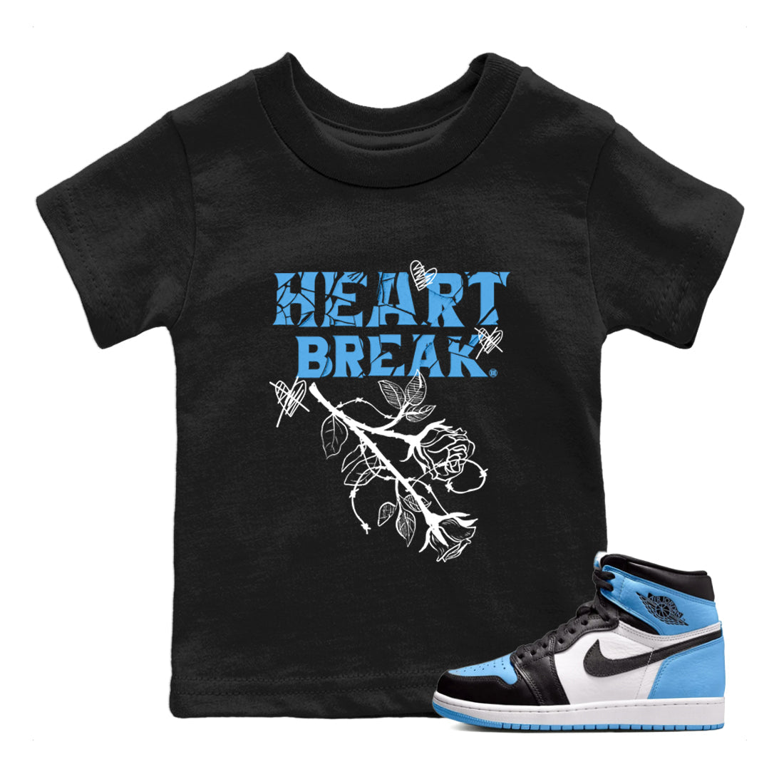 Heart Break Kids Tops - Air Jordan 1 UNC Toe
