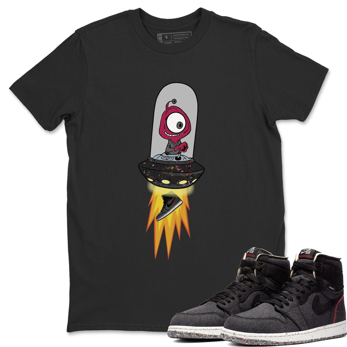 Jordan 1 Zoom Crater Sneaker Matching T-Shirt Alien Sneaker Tees Jordan 1 Zoom Crater Sneaker Release Tees Crew Neck Tees