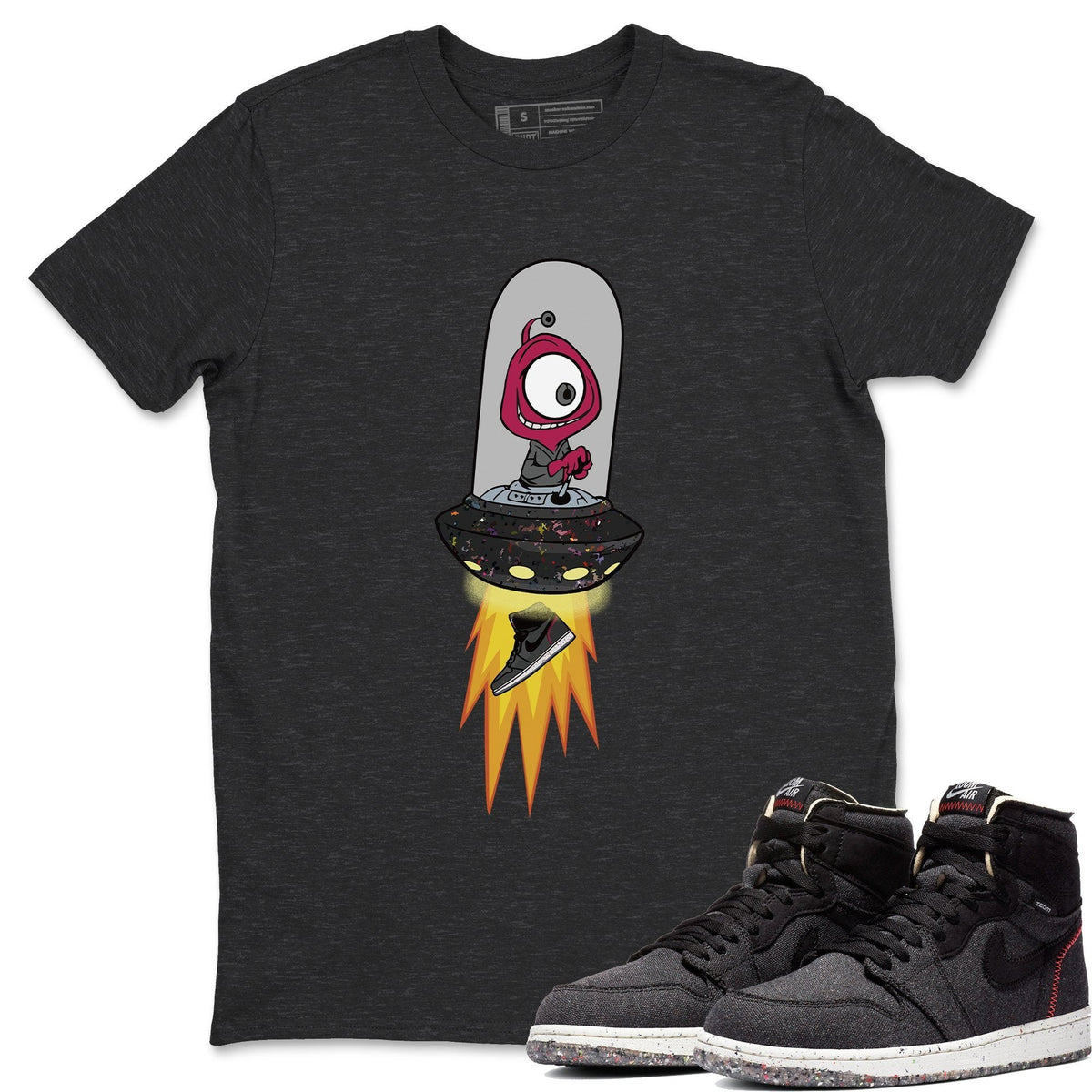 Jordan 1 Zoom Crater Sneaker Matching T-Shirt Alien Sneaker Tees Jordan 1 Zoom Crater Sneaker Release Tees Crew Neck Tees