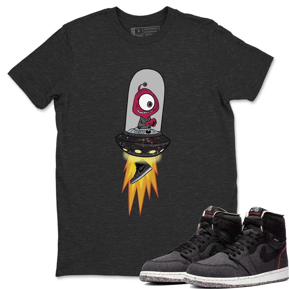 Jordan 1 Zoom Crater Sneaker Matching T-Shirt Alien Sneaker Tees Jordan 1 Zoom Crater Sneaker Release Tees Crew Neck Tees