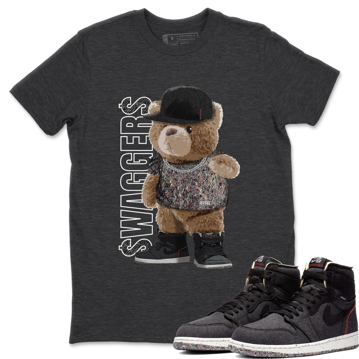 Jordan 1 Zoom Crater Sneaker Matching T-Shirt Bear Swaggers Sneaker Tees Jordan 1 Zoom Crater Sneaker Release Tees Crew Neck Tees