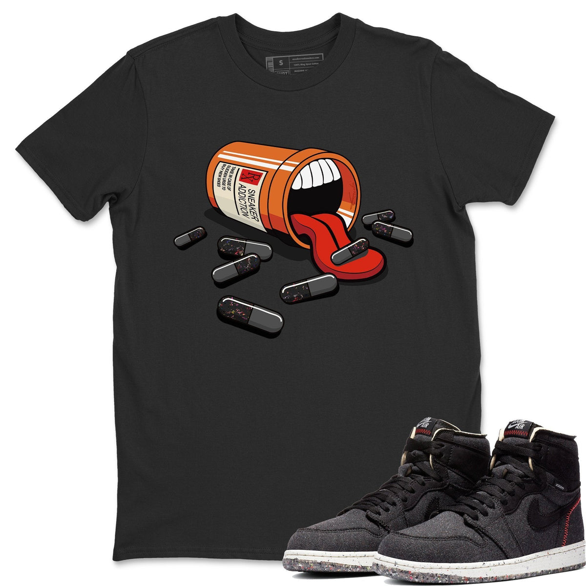 Jordan 1 Zoom Crater Sneaker Matching T-Shirt Sneaker Addiction Sneaker Tees Jordan 1 Zoom Crater Sneaker Release Tees Crew Neck Tees