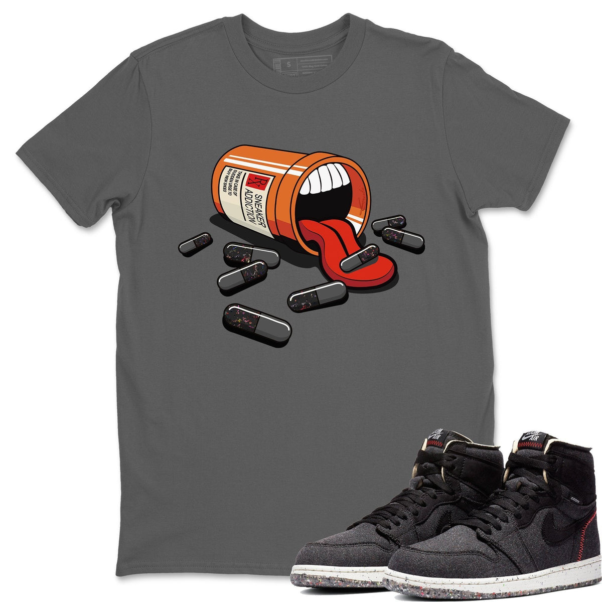 Jordan 1 Zoom Crater Sneaker Matching T-Shirt Sneaker Addiction Sneaker Tees Jordan 1 Zoom Crater Sneaker Release Tees Crew Neck Tees
