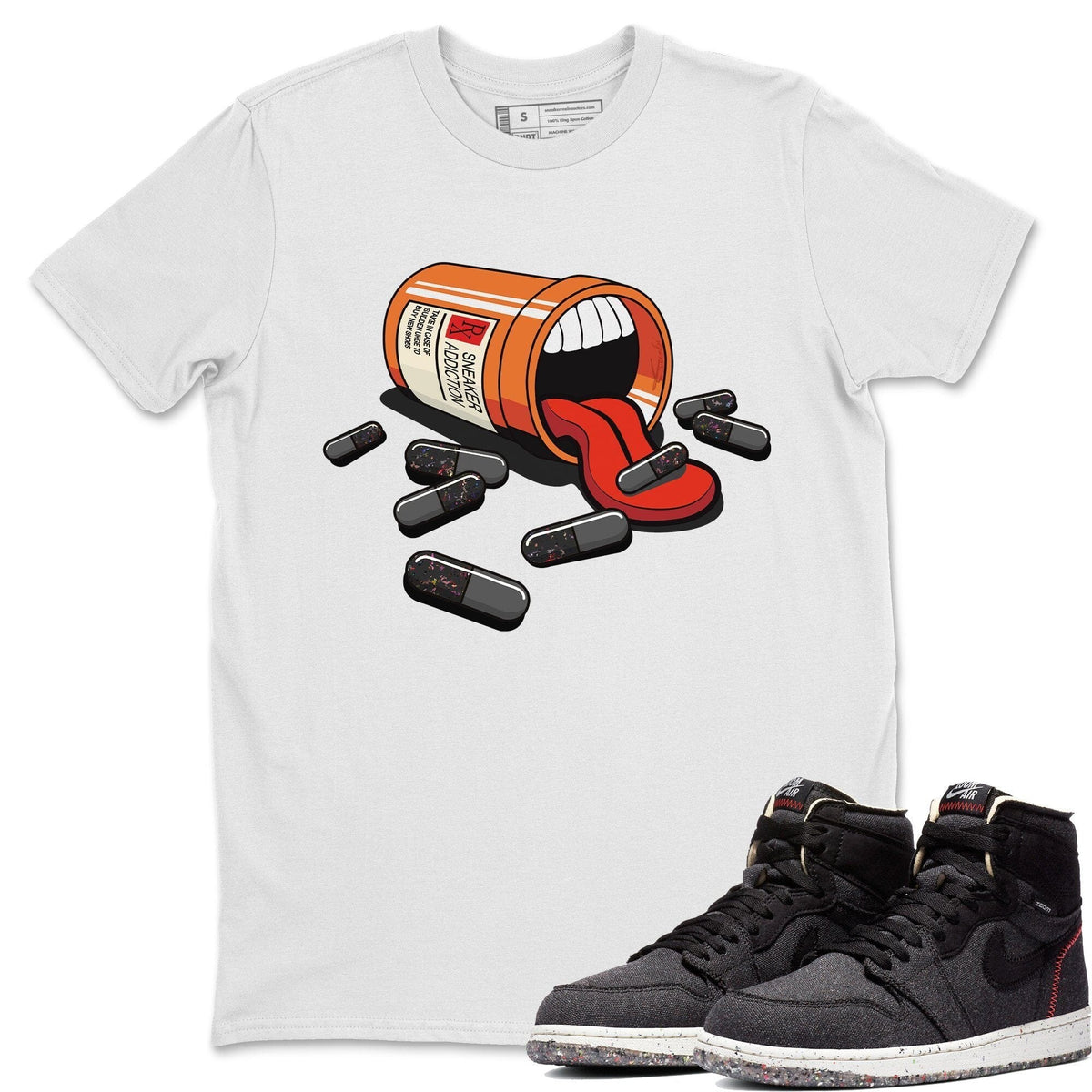 Jordan 1 Zoom Crater Sneaker Matching T-Shirt Sneaker Addiction Sneaker Tees Jordan 1 Zoom Crater Sneaker Release Tees Crew Neck Tees