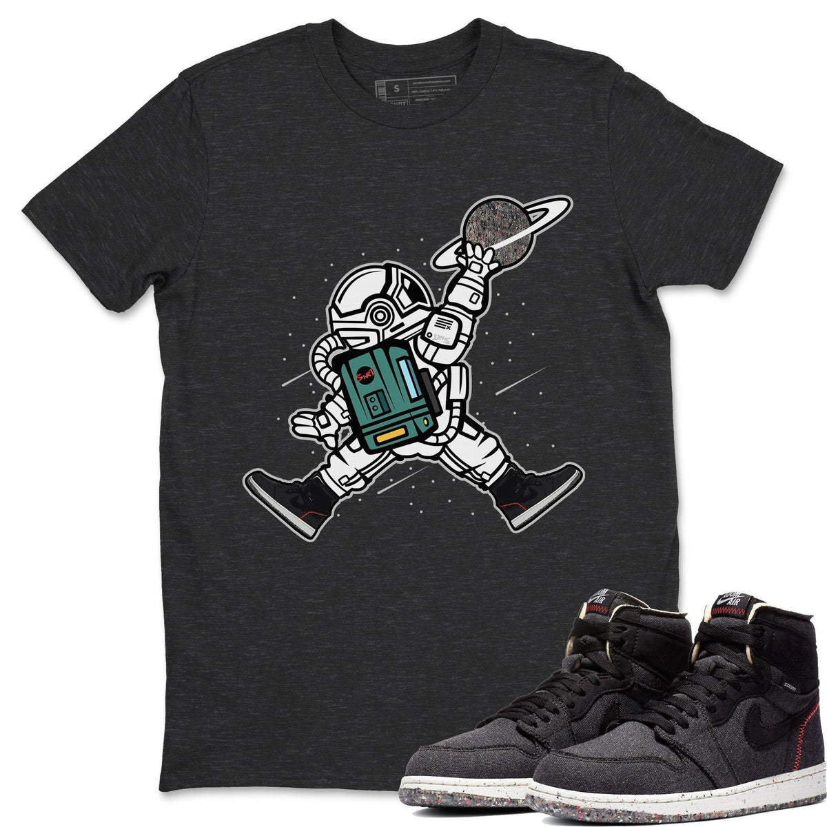 Jordan 1 Zoom Crater Sneaker Matching T-Shirt Space Jump Sneaker Tees Jordan 1 Zoom Crater Sneaker Release Tees Crew Neck Tees