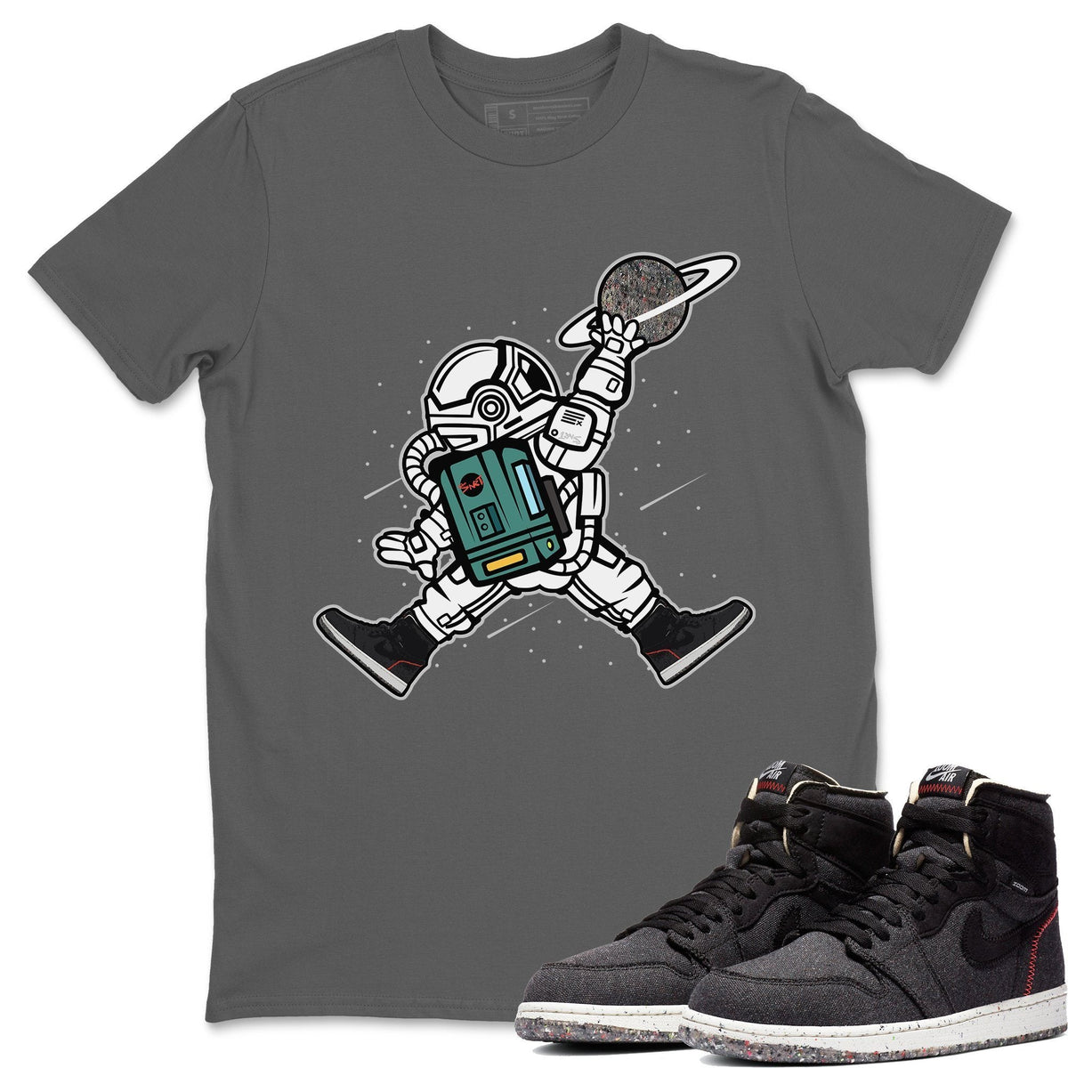 Jordan 1 Zoom Crater Sneaker Matching T-Shirt Space Jump Sneaker Tees Jordan 1 Zoom Crater Sneaker Release Tees Crew Neck Tees