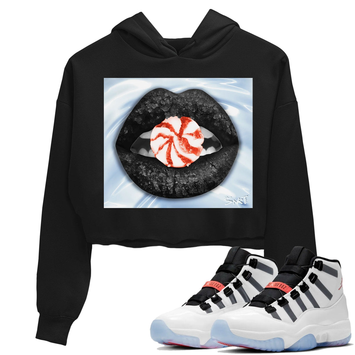 Jordan 11 Adapt Sneaker Matching T-Shirt Lips Candy Sneaker Tees Jordan 11 Adapt Sneaker Release Tees Women's Shirts