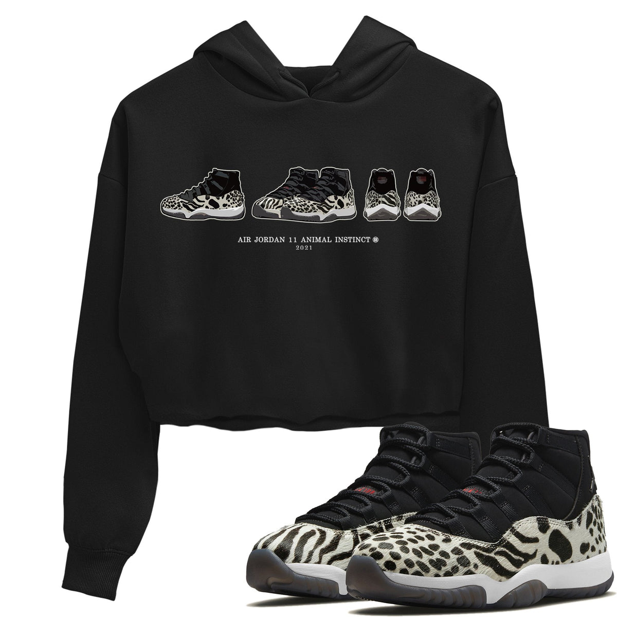 Jordan 11 Animal Instinct Sneaker Matching T-Shirt Air Jordan 11 Prelude Sneaker Tees Jordan 11 Animal Instinct Sneaker Release Tees Women's Shirts