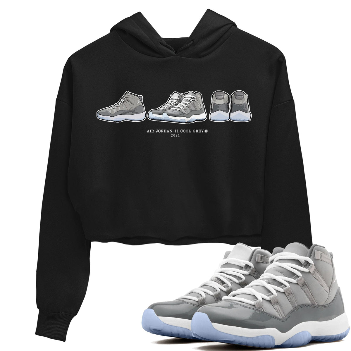 Jordan 11 Cool Grey Sneaker Matching T-Shirt Air Jordan 11 Prelude Sneaker Tees Jordan 11 Cool Grey Sneaker Release Tees Women's Shirts