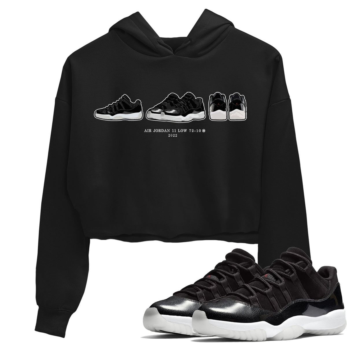 Jordan 11 72-10 Sneaker Matching T-Shirt Air Jordan 11 Prelude Sneaker Tees Jordan 11 72-10 Sneaker Release Tees Women's Shirts