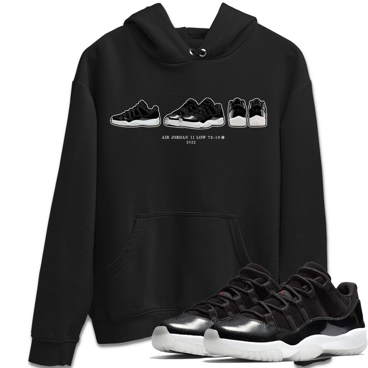 Jordan 11 72-10 Sneaker Matching T-Shirt Air Jordan 11 Prelude Sneaker Tees Jordan 11 72-10 Sneaker Release Tees Crew Neck Tees