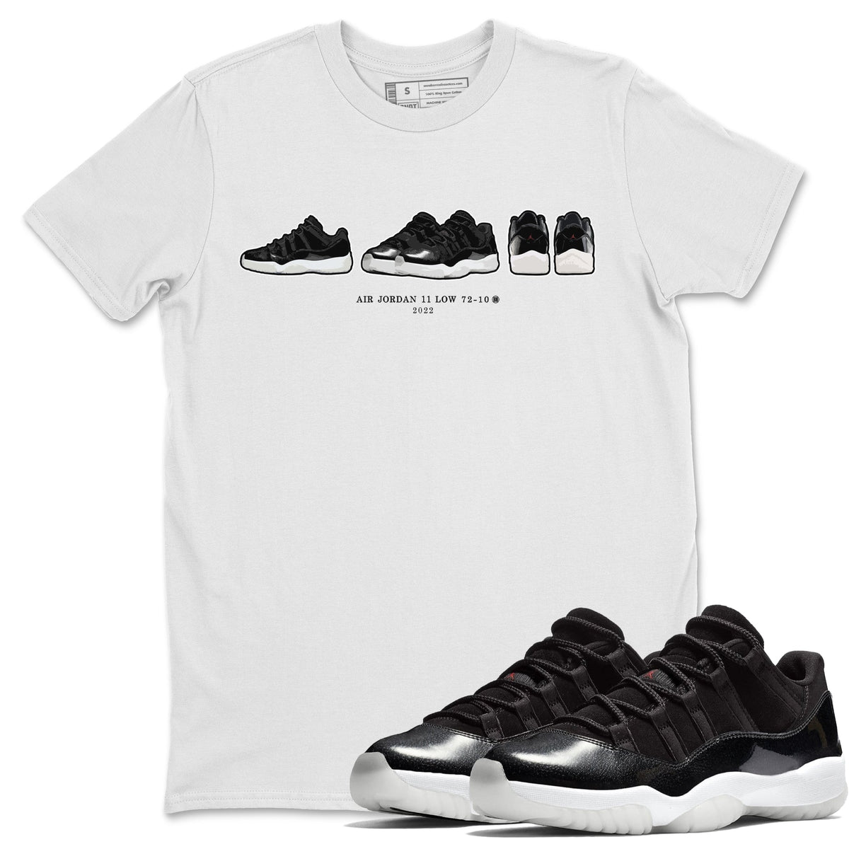 Jordan 11 72-10 Sneaker Matching T-Shirt Air Jordan 11 Prelude Sneaker Tees Jordan 11 72-10 Sneaker Release Tees Crew Neck Tees