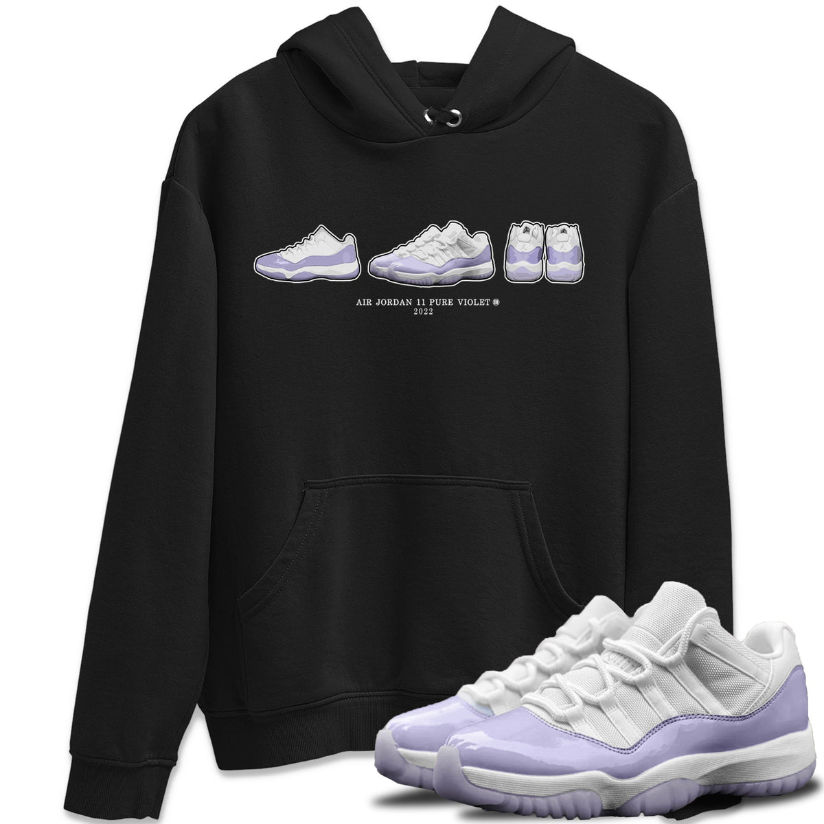 Jordan 11 Pure Violet Sneaker Matching T-Shirt Air Jordan 11 Prelude Sneaker Tees Jordan 11 Pure Violet Sneaker Release Tees Crew Neck Tees