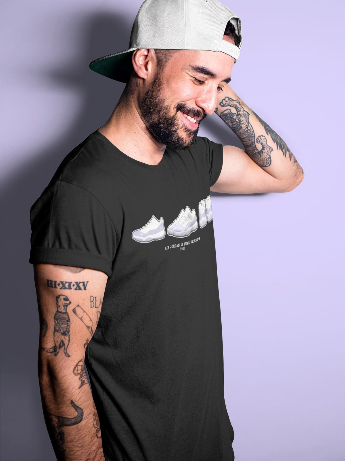 Jordan 11 Pure Violet Sneaker Matching T-Shirt Air Jordan 11 Prelude Sneaker Tees Jordan 11 Pure Violet Sneaker Release Tees Crew Neck Tees