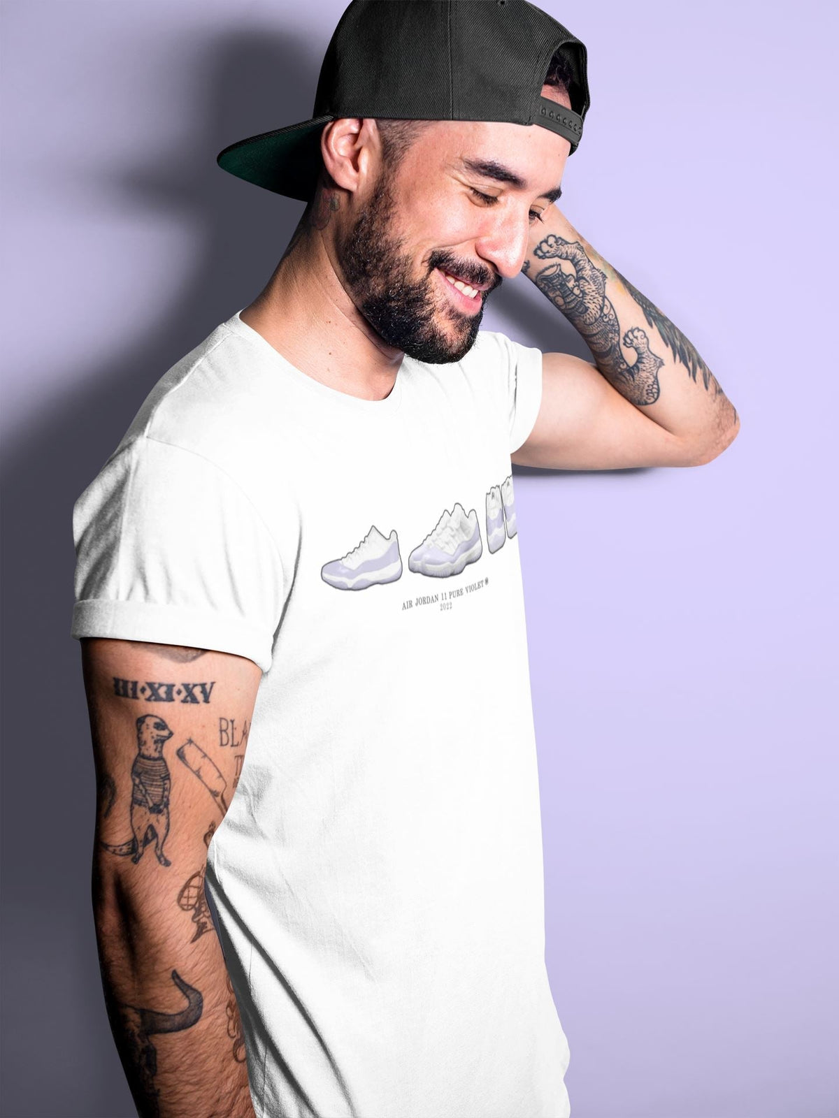 Jordan 11 Pure Violet Sneaker Matching T-Shirt Air Jordan 11 Prelude Sneaker Tees Jordan 11 Pure Violet Sneaker Release Tees Crew Neck Tees