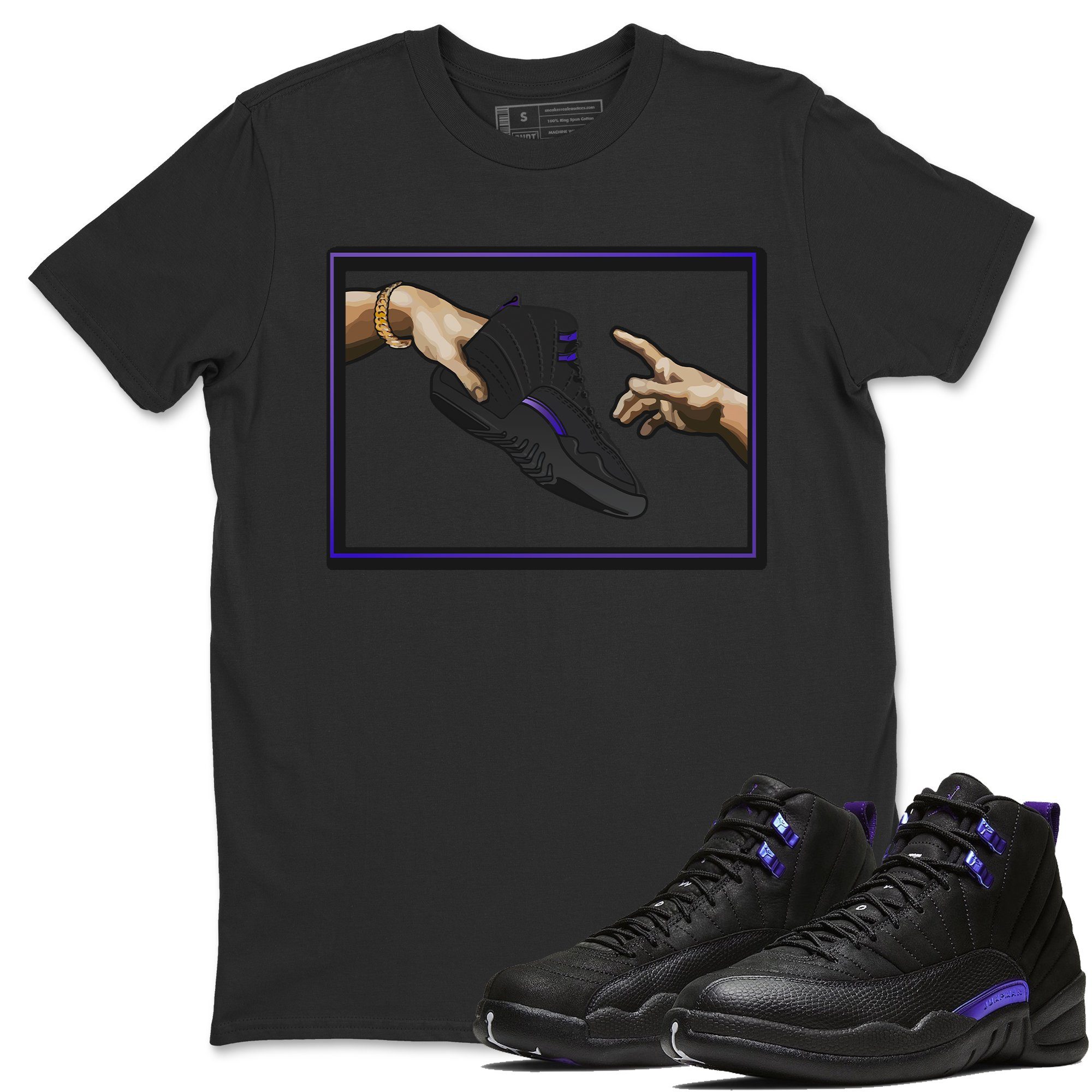 Jordan 12 Dark Concord Shirt To Match Jordans Adam's Creation Sneaker Tees Jordan 12 Dark Concord Drip Gear Zone Sneaker Matching Clothing Unisex Shirts