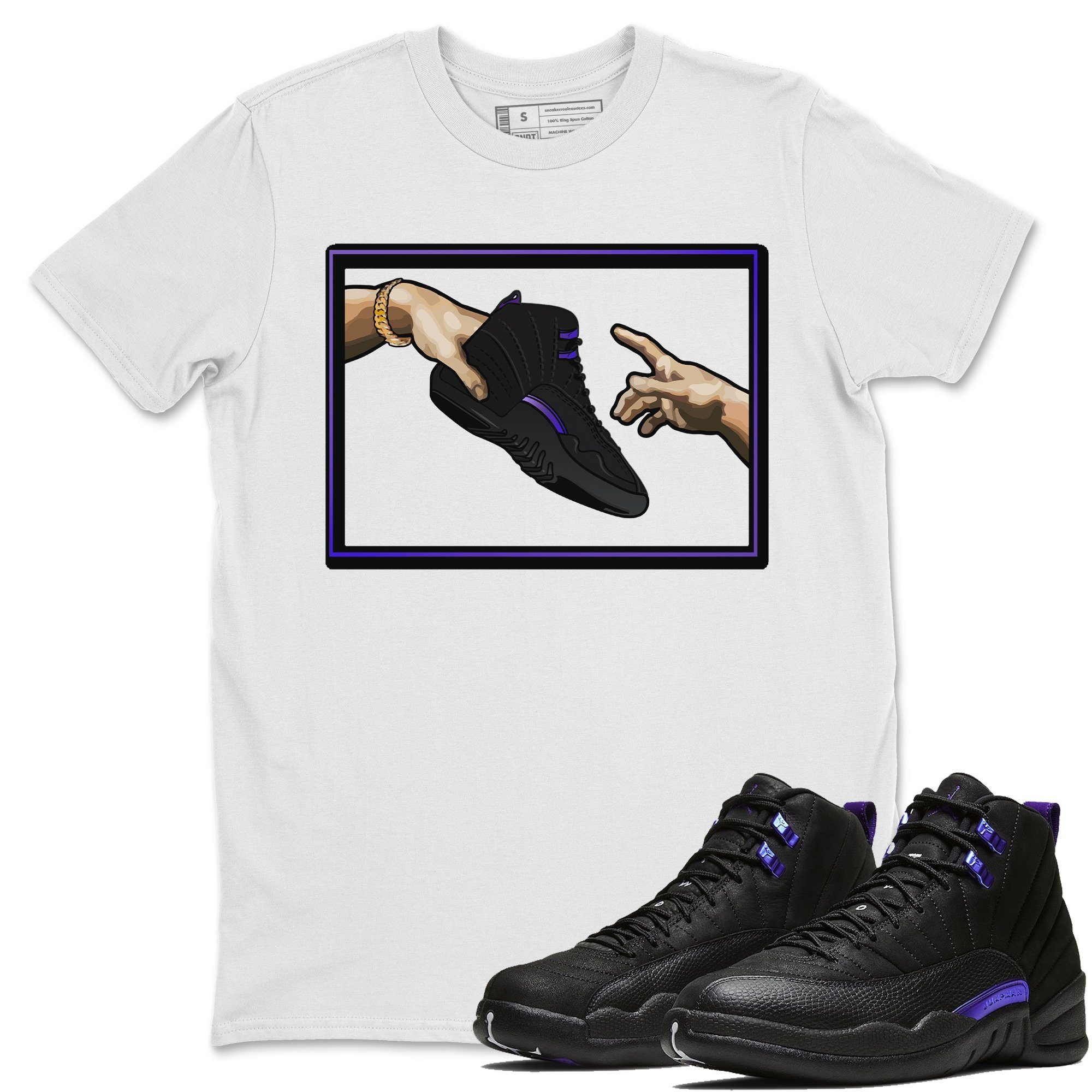 Jordan 12 Dark Concord Shirt To Match Jordans Adam's Creation Sneaker Tees Jordan 12 Dark Concord Drip Gear Zone Sneaker Matching Clothing Unisex Shirts