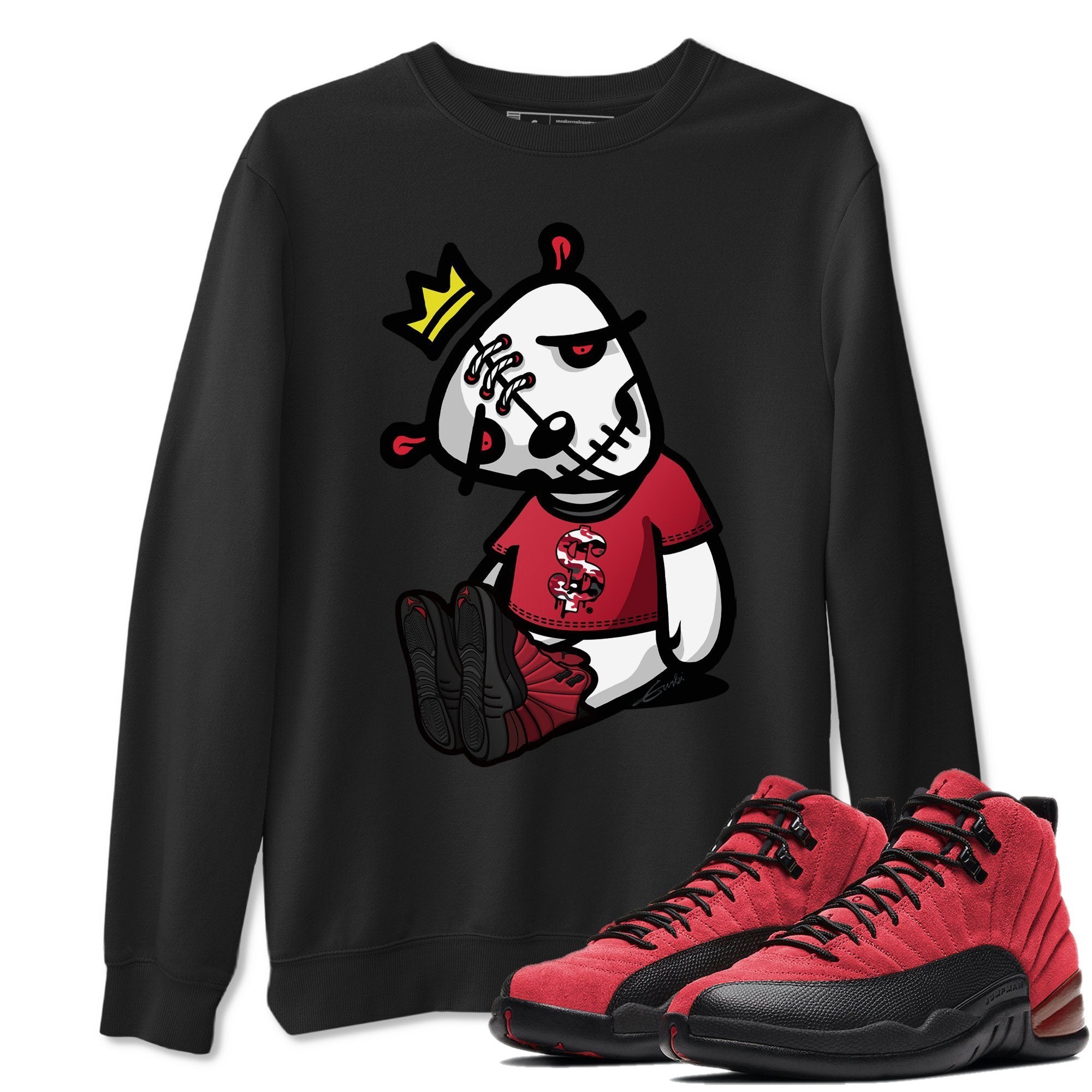 Jordan 12 Reverse Flu Game Shirt To Match Jordans Dead Dolls Sneaker Tees Jordan 12 Reverse Flu Game Drip Gear Zone Sneaker Matching Clothing Unisex Shirts