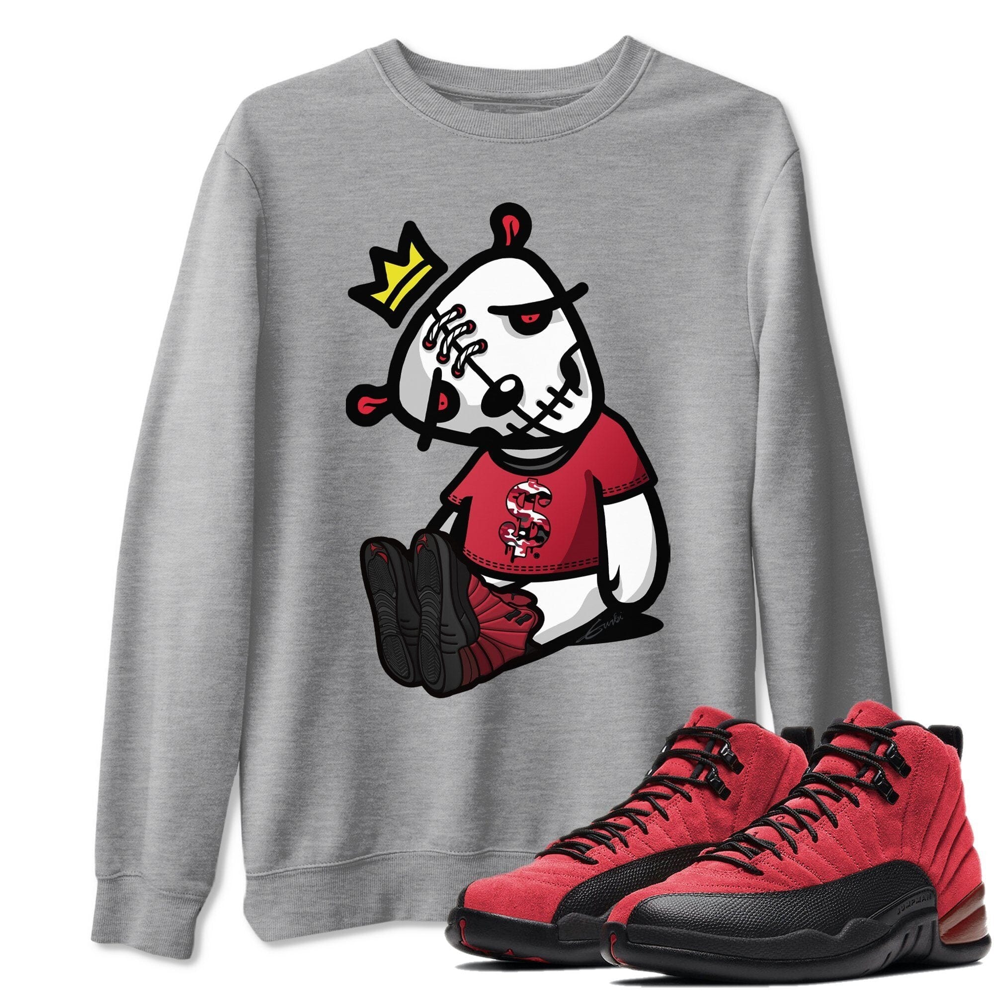 Jordan 12 Reverse Flu Game Shirt To Match Jordans Dead Dolls Sneaker Tees Jordan 12 Reverse Flu Game Drip Gear Zone Sneaker Matching Clothing Unisex Shirts