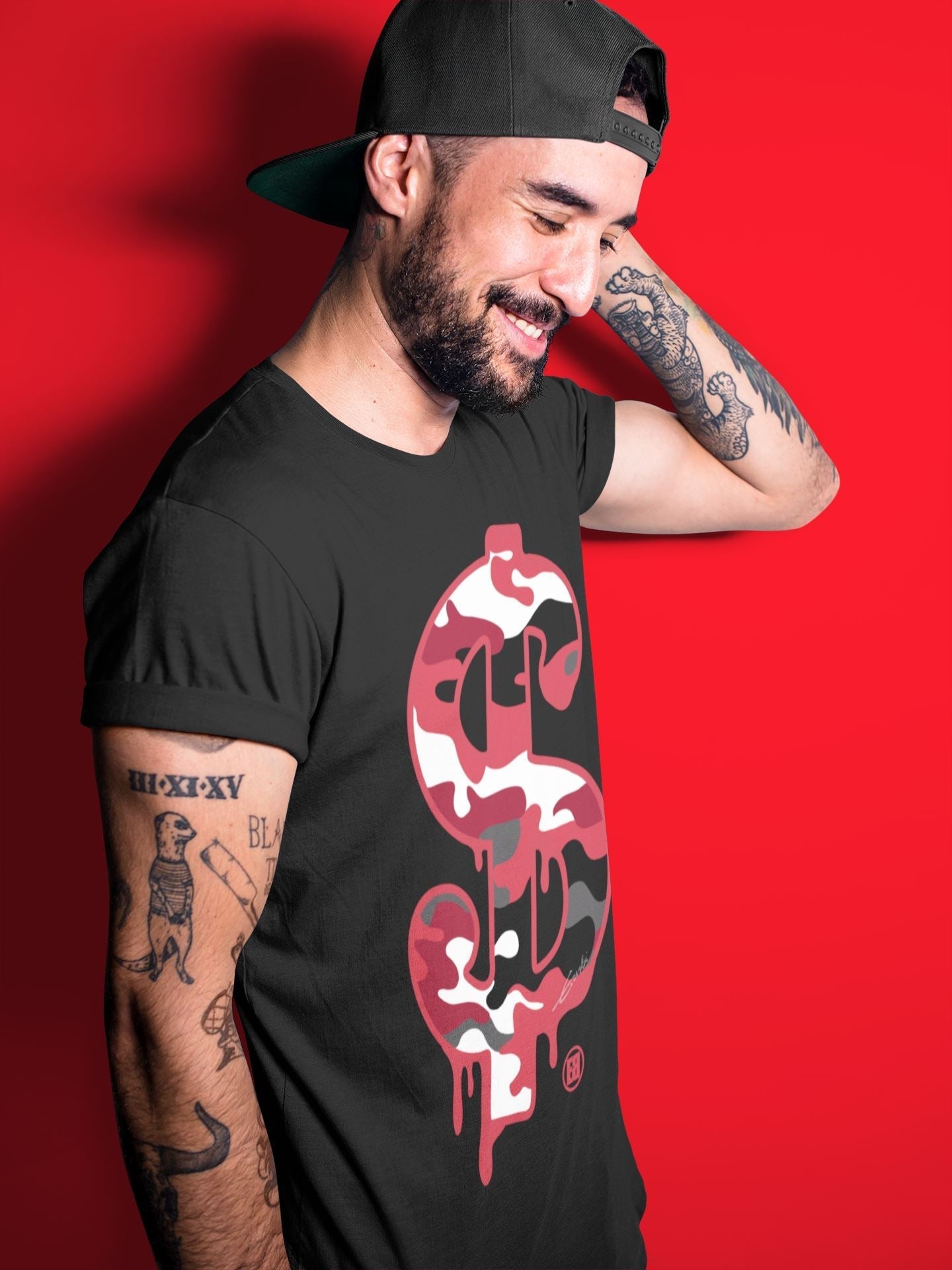 Jordan 12 Reverse Flu Game Shirt To Match Jordans Dollar Camo Sneaker Tees Jordan 12 Reverse Flu Game Drip Gear Zone Sneaker Matching Clothing Unisex Shirts