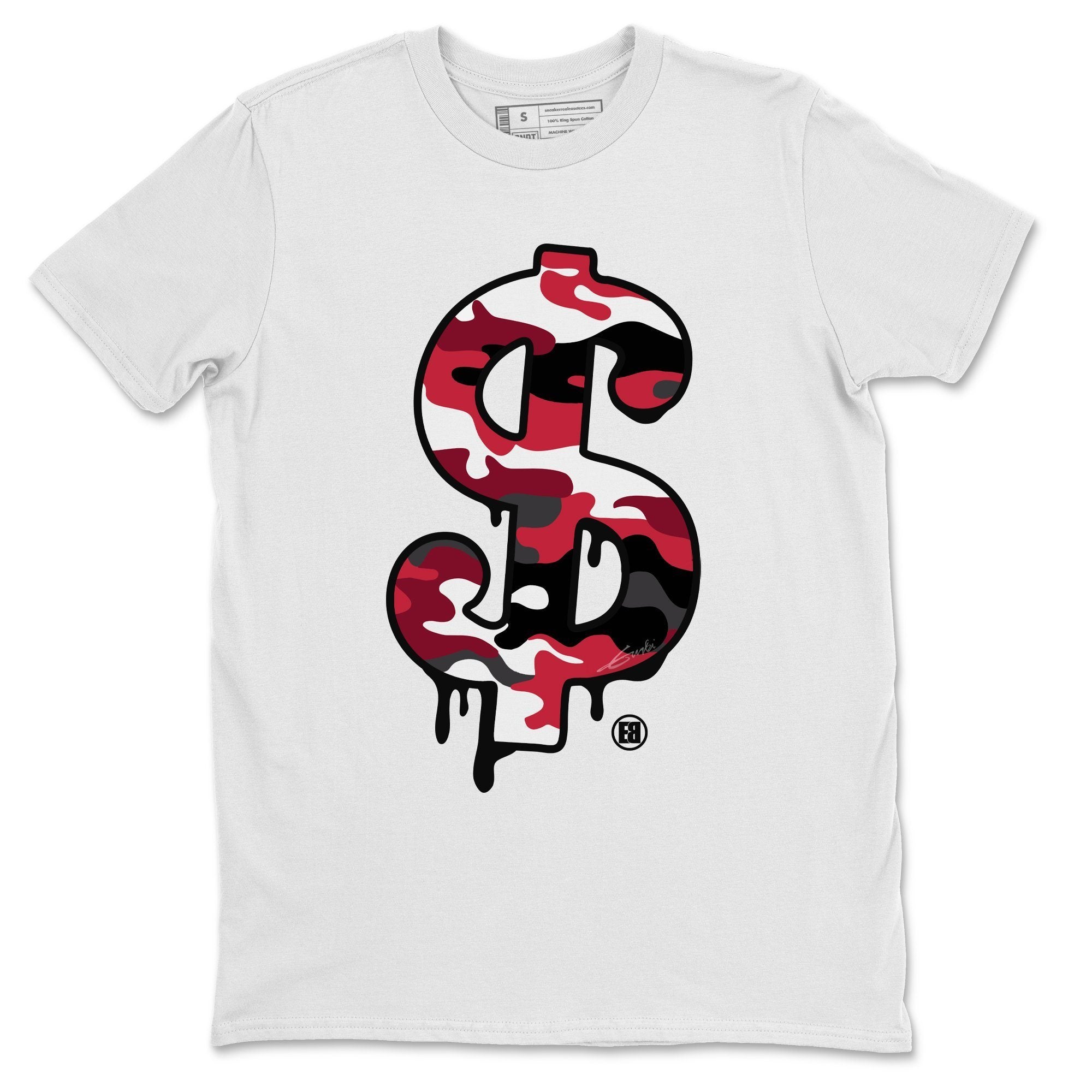 Jordan 12 Reverse Flu Game Shirt To Match Jordans Dollar Camo Sneaker Tees Jordan 12 Reverse Flu Game Drip Gear Zone Sneaker Matching Clothing Unisex Shirts
