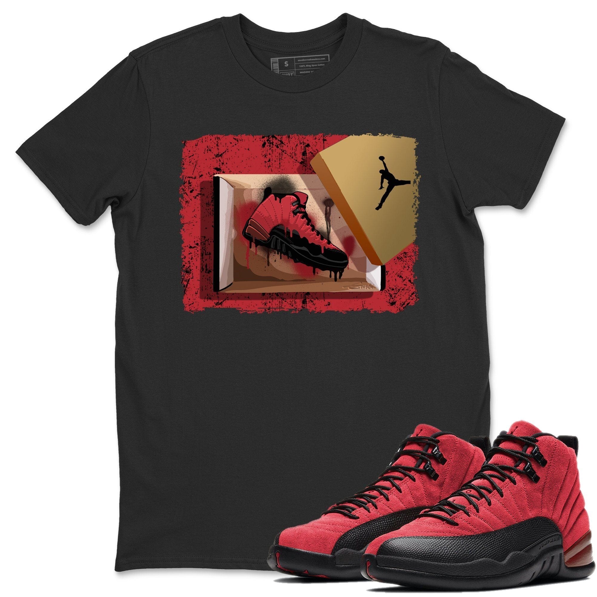 Jordan 12 Reverse Flu Game Shirt To Match Jordans New Kicks Sneaker Tees Jordan 12 Reverse Flu Game Drip Gear Zone Sneaker Matching Clothing Unisex Shirts