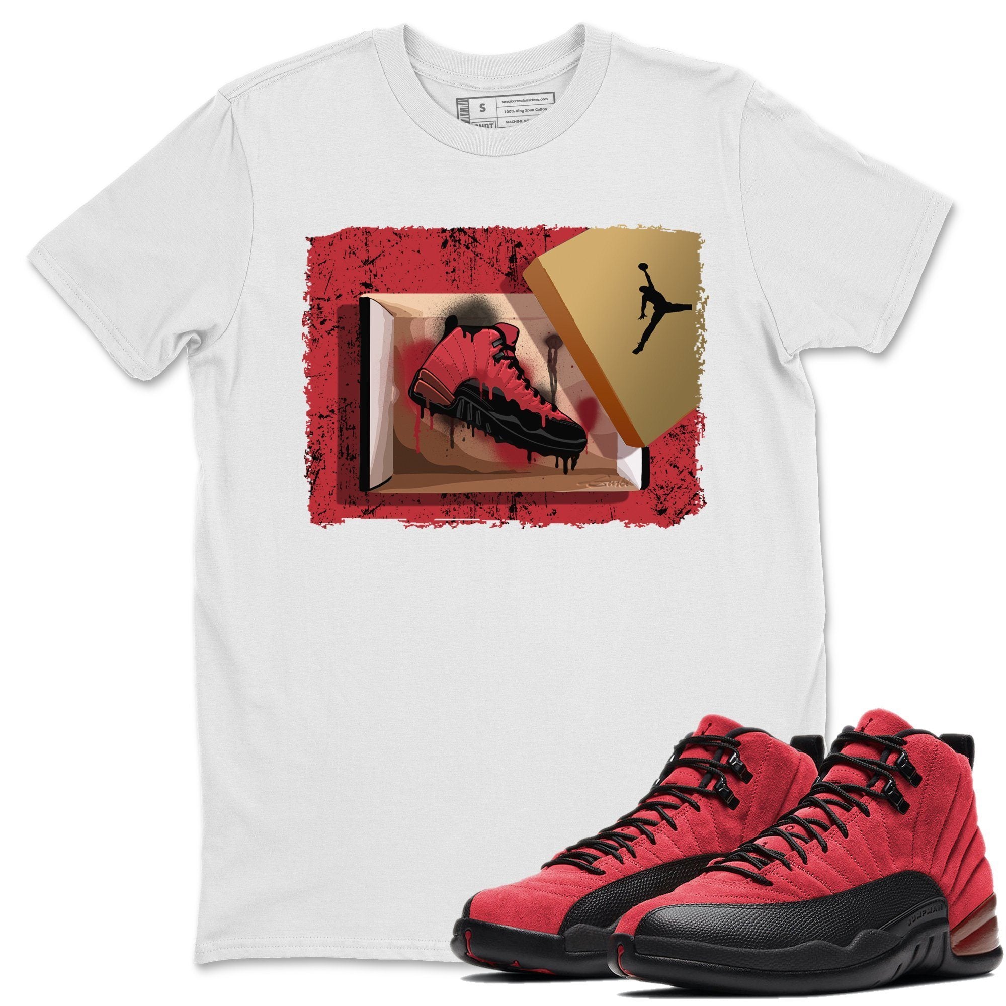 Jordan 12 Reverse Flu Game Shirt To Match Jordans New Kicks Sneaker Tees Jordan 12 Reverse Flu Game Drip Gear Zone Sneaker Matching Clothing Unisex Shirts