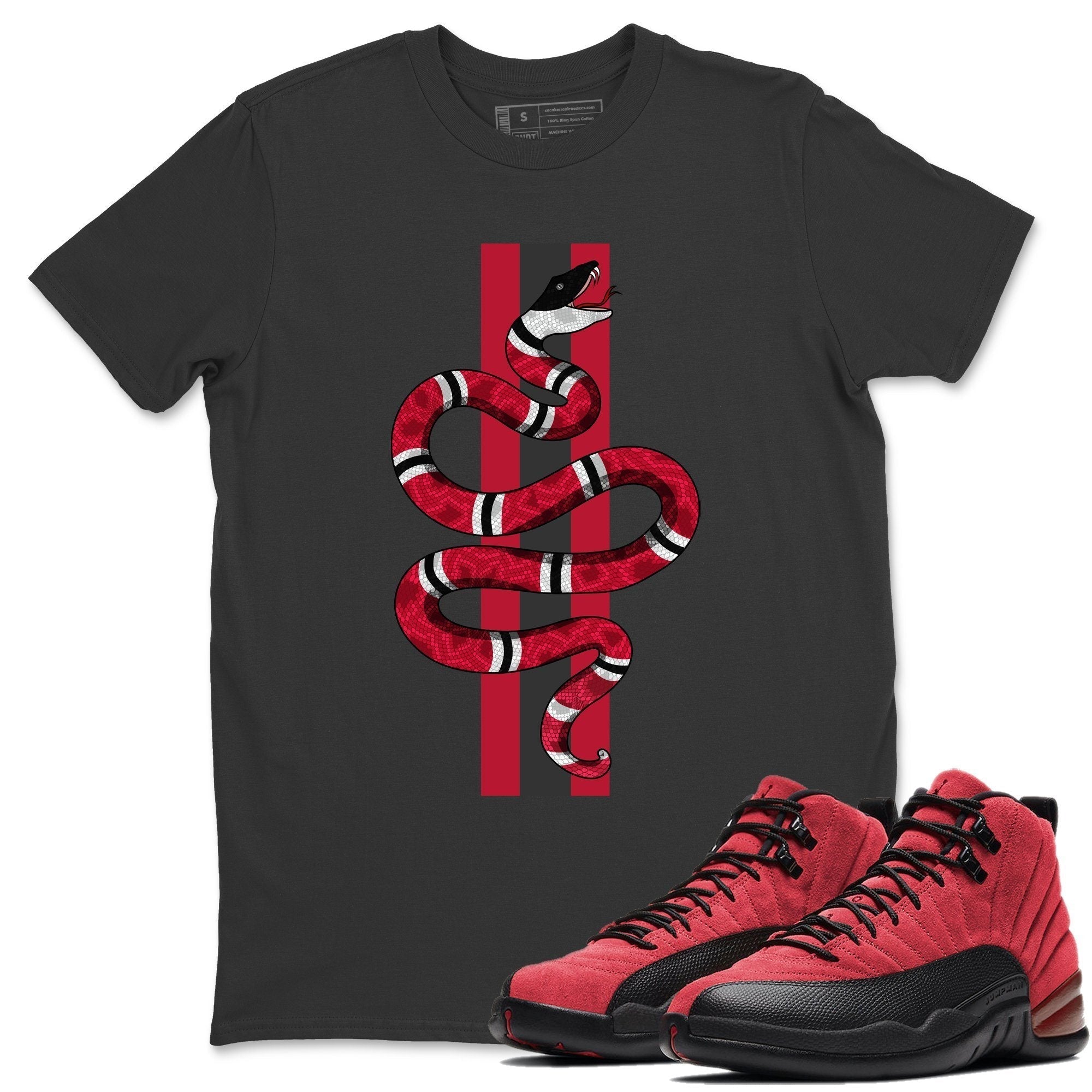 Jordan 12 Reverse Flu Game Shirt To Match Jordans Snake Sneaker Tees Jordan 12 Reverse Flu Game Drip Gear Zone Sneaker Matching Clothing Unisex Shirts