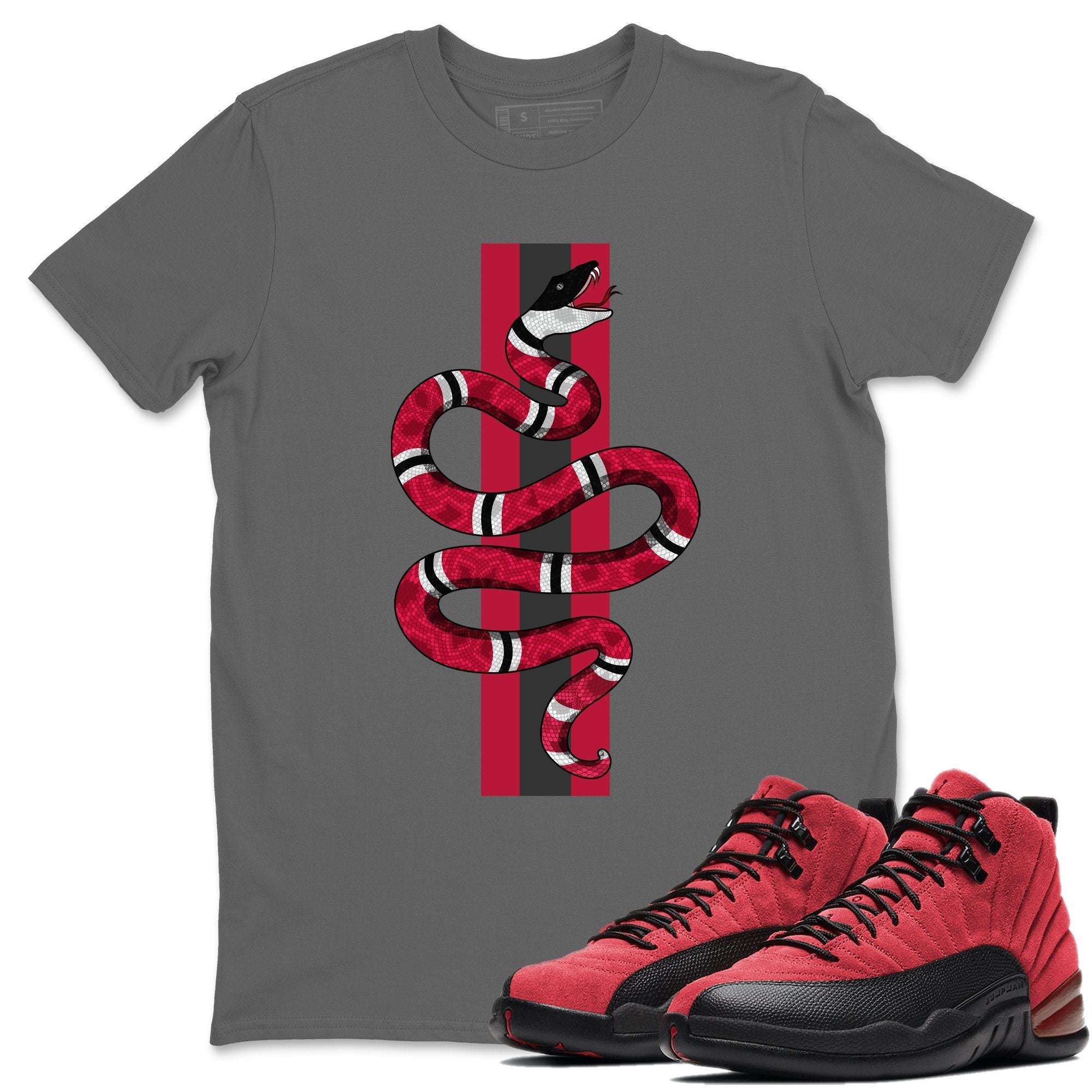 Jordan 12 Reverse Flu Game Shirt To Match Jordans Snake Sneaker Tees Jordan 12 Reverse Flu Game Drip Gear Zone Sneaker Matching Clothing Unisex Shirts