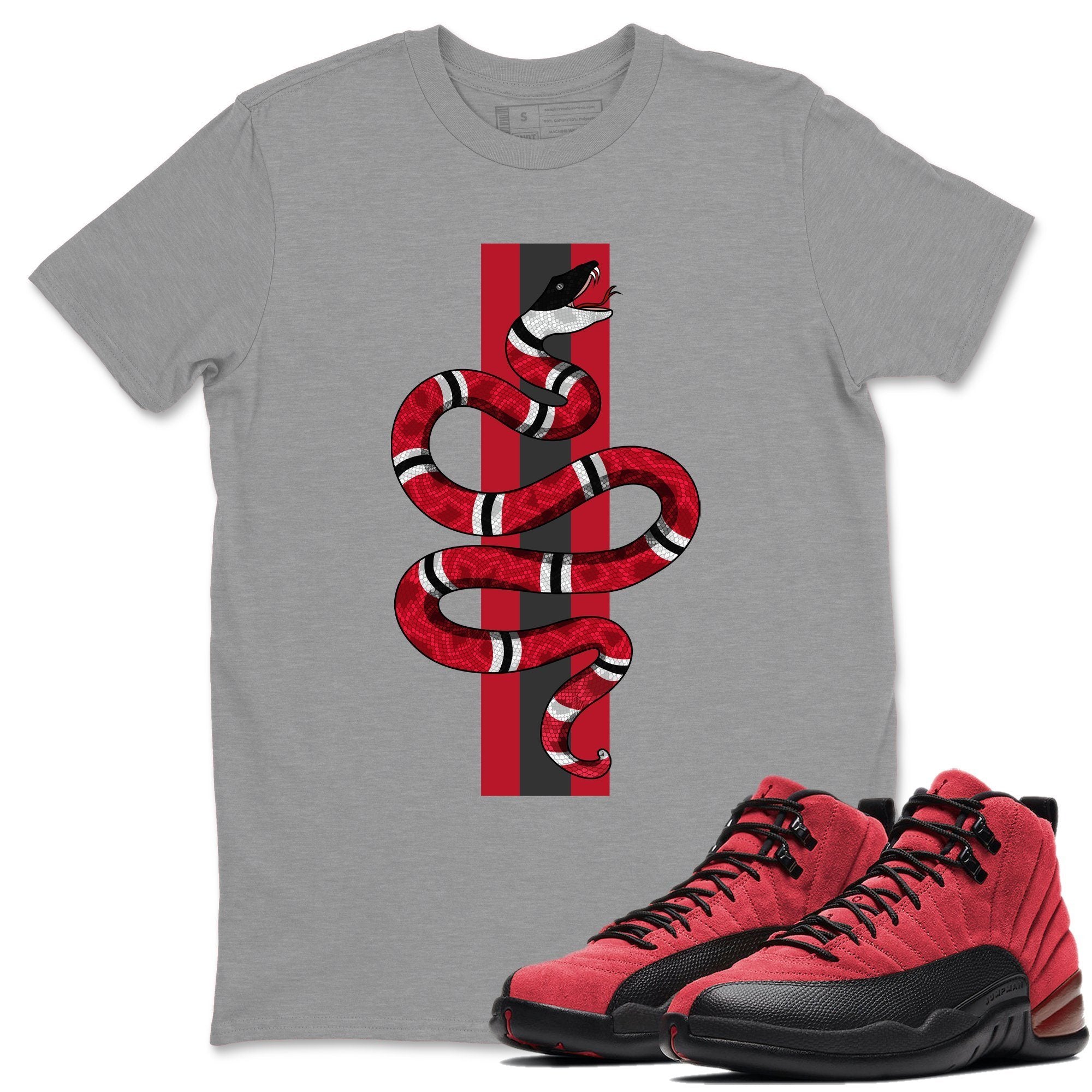 Jordan 12 Reverse Flu Game Shirt To Match Jordans Snake Sneaker Tees Jordan 12 Reverse Flu Game Drip Gear Zone Sneaker Matching Clothing Unisex Shirts