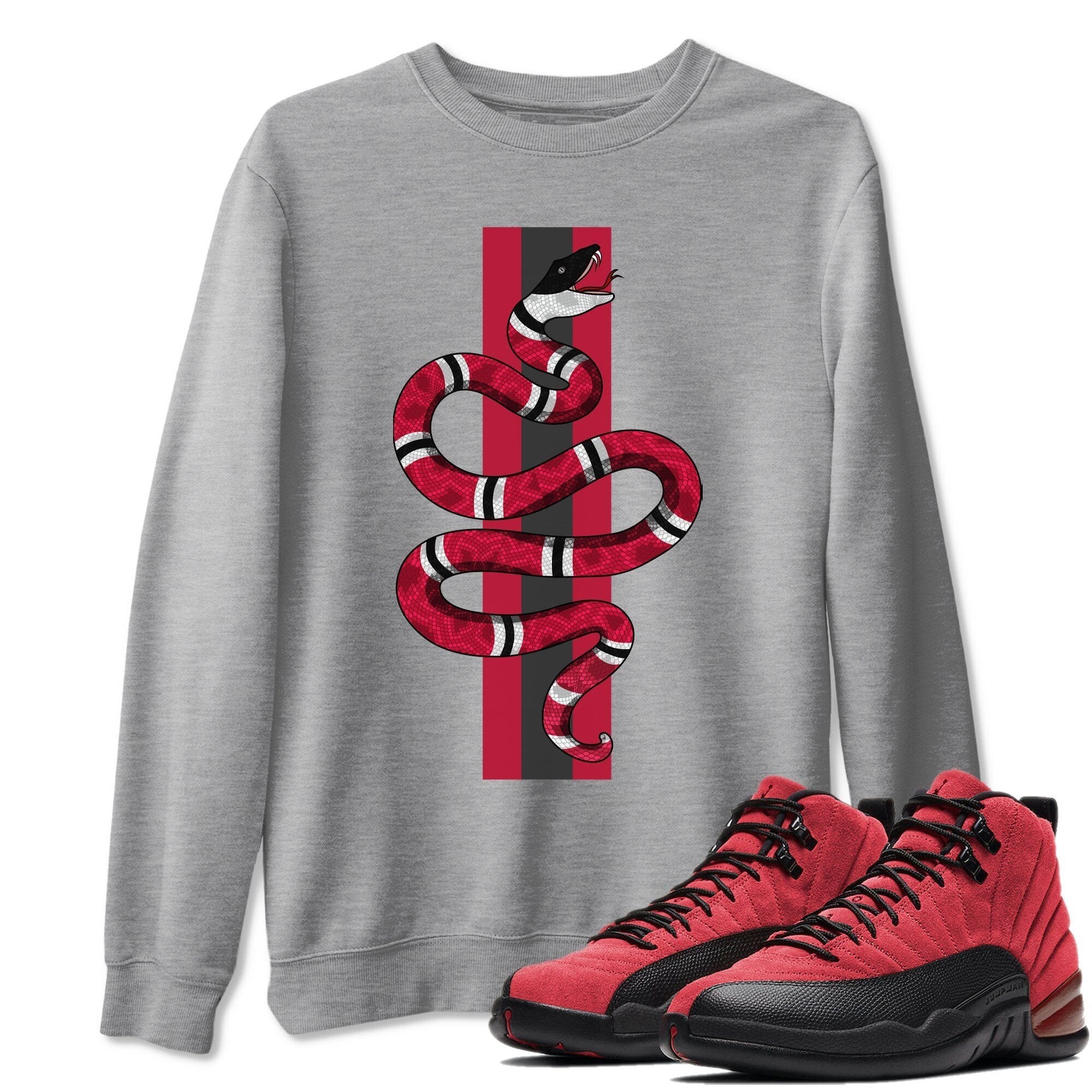 Jordan 12 Reverse Flu Game Shirt To Match Jordans Snake Sneaker Tees Jordan 12 Reverse Flu Game Drip Gear Zone Sneaker Matching Clothing Unisex Shirts