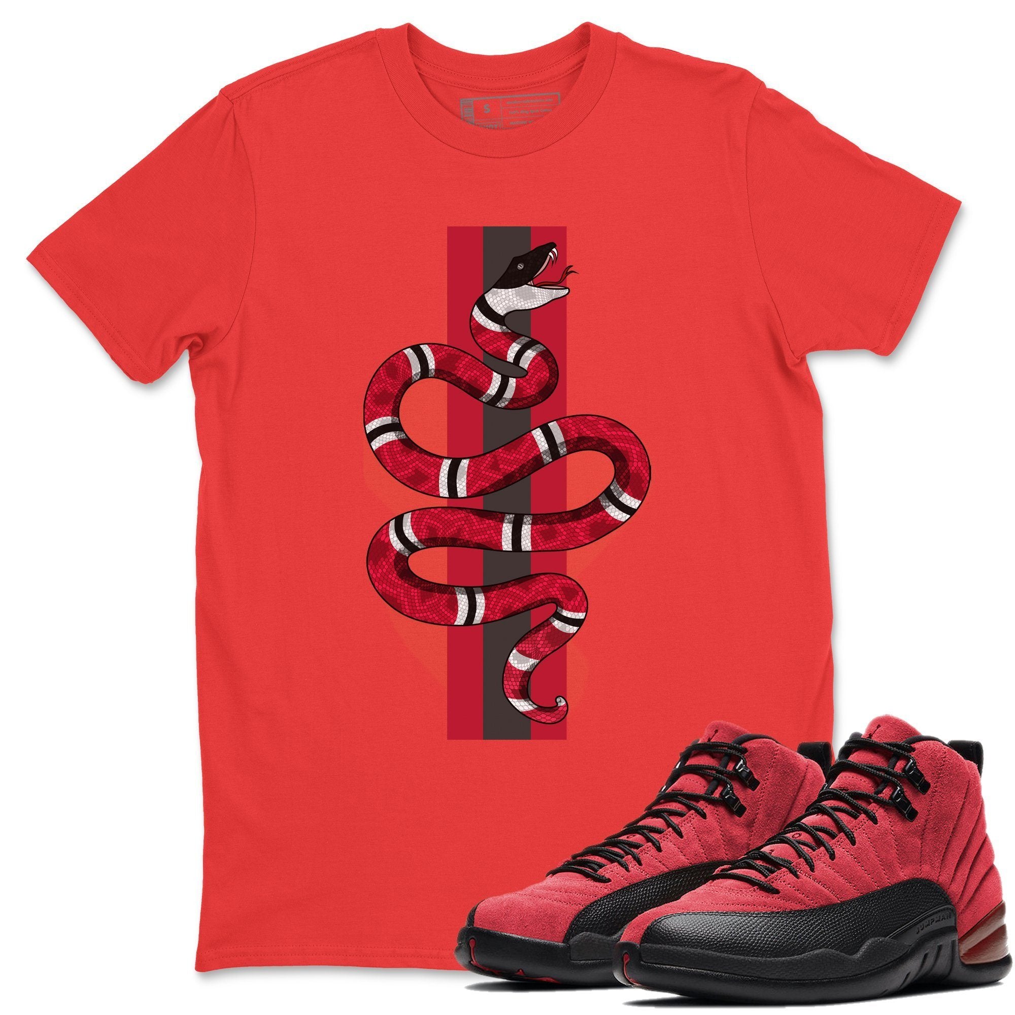 Jordan 12 Reverse Flu Game Shirt To Match Jordans Snake Sneaker Tees Jordan 12 Reverse Flu Game Drip Gear Zone Sneaker Matching Clothing Unisex Shirts