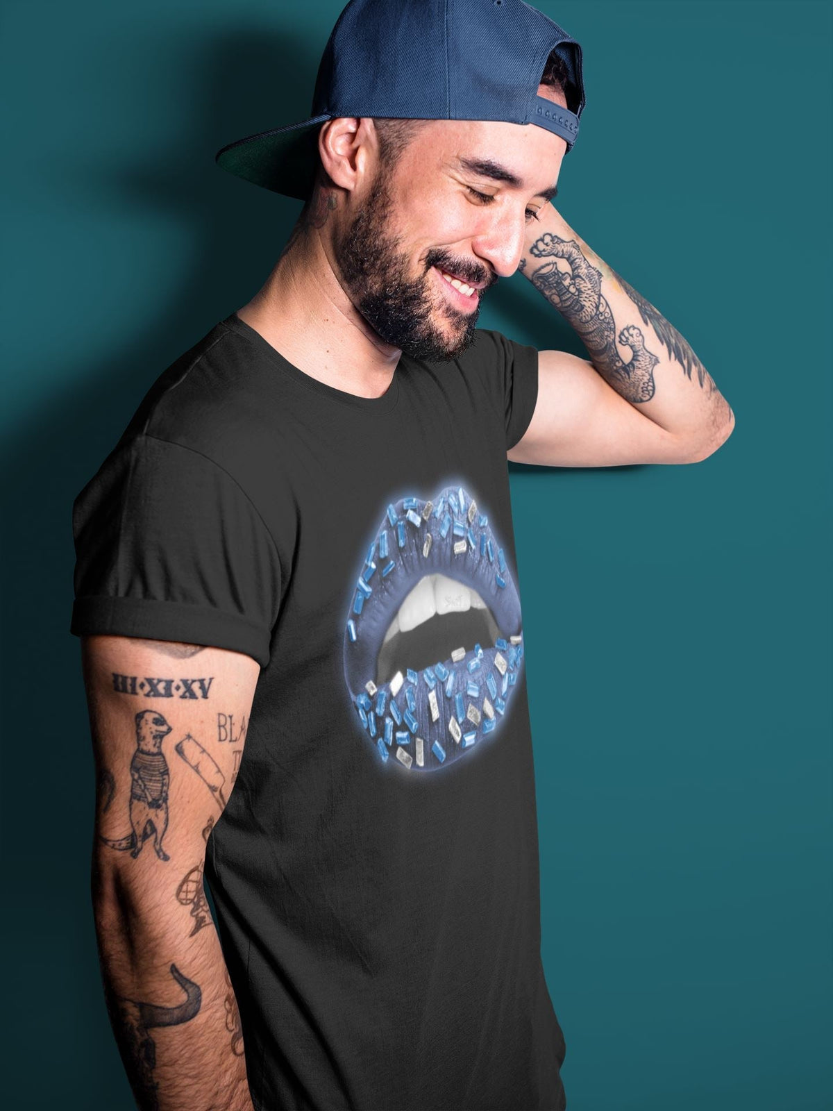 Jordan 12 Stone Blue Sneaker Matching T-Shirt Lips Jewel Sneaker Tees Jordan 12 Stone Blue Sneaker Release Tees Crew Neck Tees