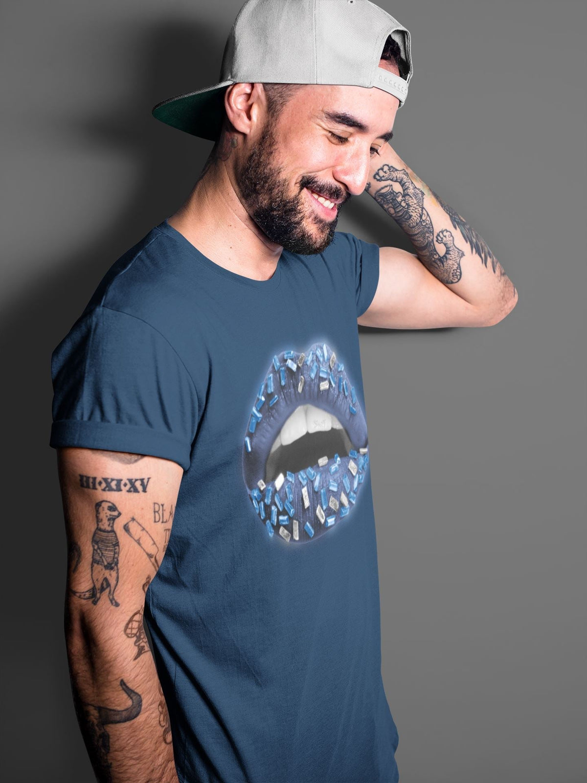 Jordan 12 Stone Blue Sneaker Matching T-Shirt Lips Jewel Sneaker Tees Jordan 12 Stone Blue Sneaker Release Tees Crew Neck Tees