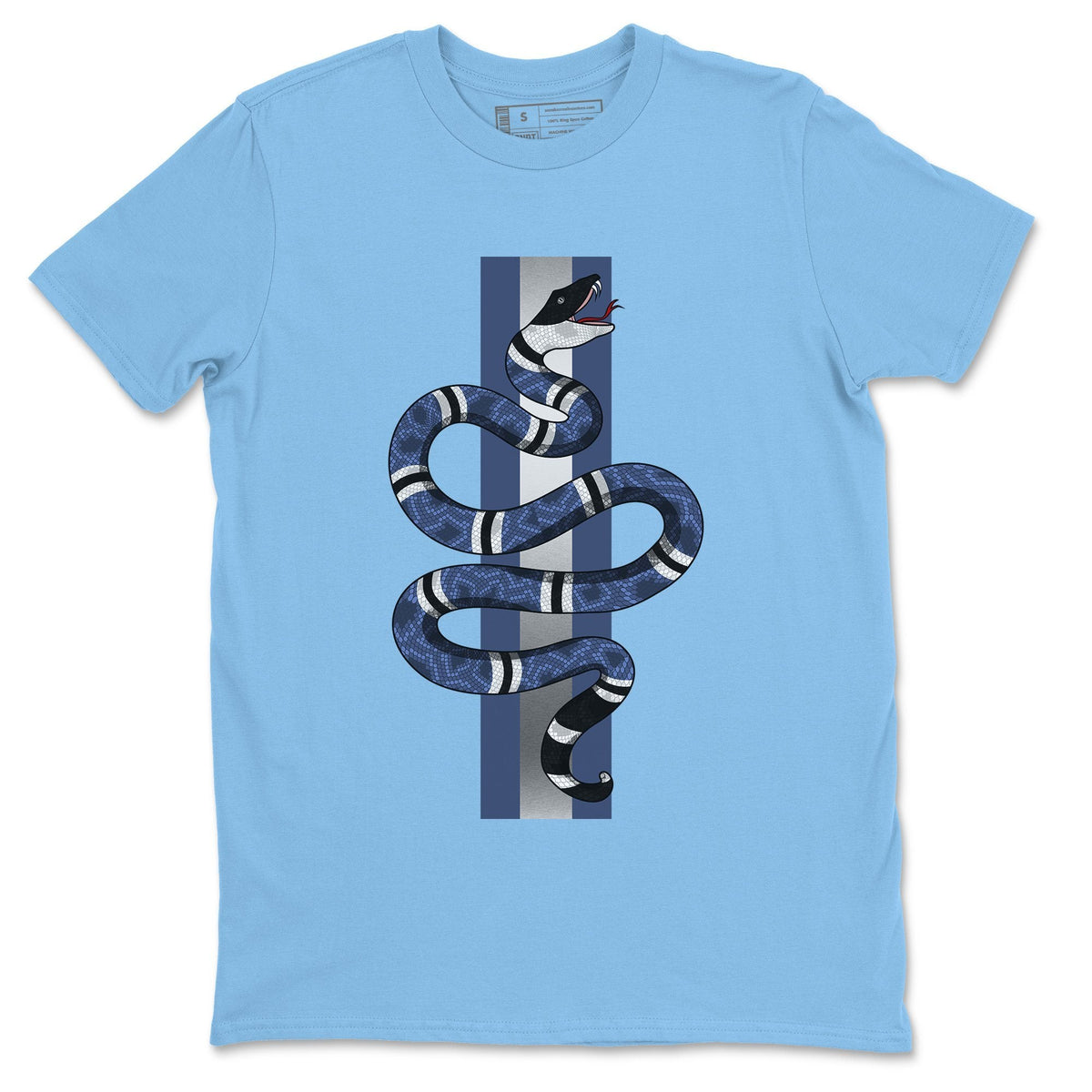Jordan 12 Stone Blue Sneaker Matching T-Shirt Snake Sneaker Tees Jordan 12 Stone Blue Sneaker Release Tees Crew Neck Tees