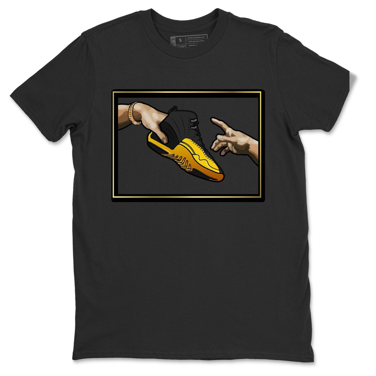 Jordan 12 University Gold Sneaker Matching T-Shirt adam's creation Sneaker Tees Jordan 12 University Gold Sneaker Release Tees Crew Neck Tees