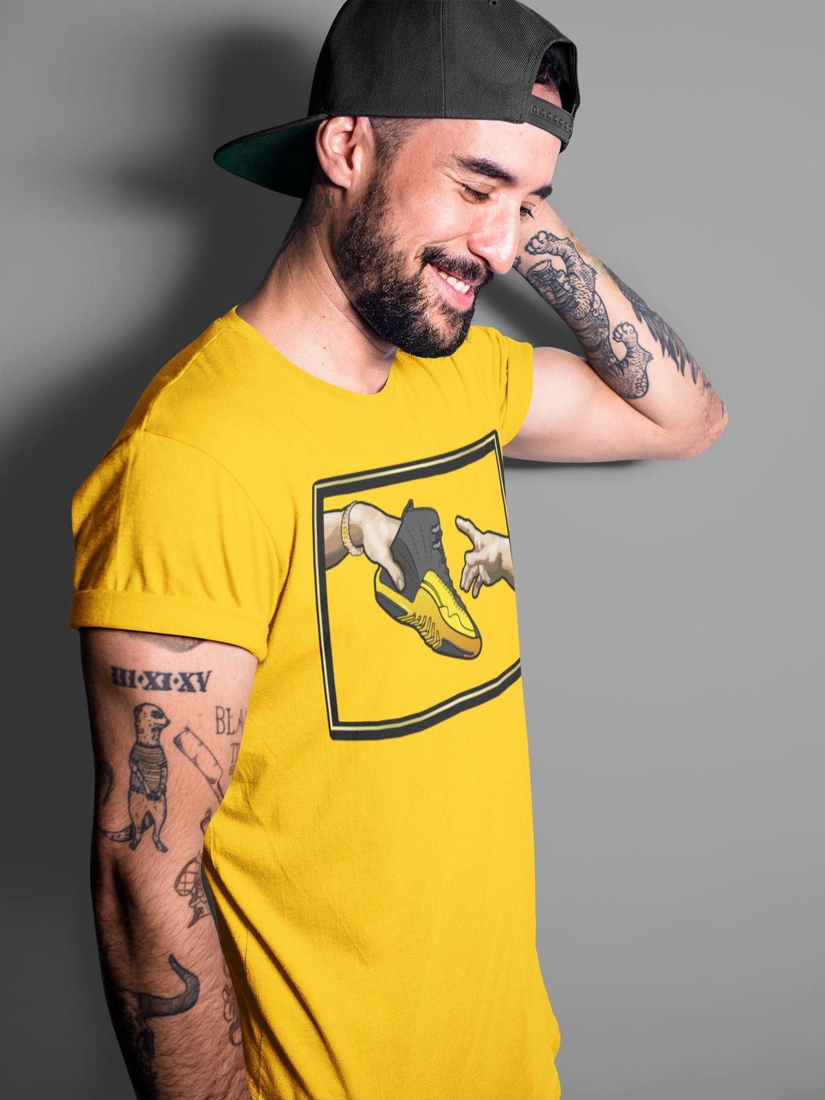 Jordan 12 University Gold Sneaker Matching T-Shirt adam's creation Sneaker Tees Jordan 12 University Gold Sneaker Release Tees Crew Neck Tees