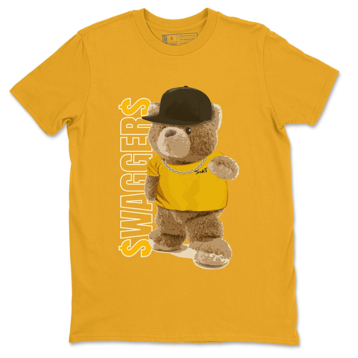 Jordan 12 University Gold Sneaker Matching T-Shirt Bear Swaggers Sneaker Tees Jordan 12 University Gold Sneaker Release Tees Crew Neck Tees