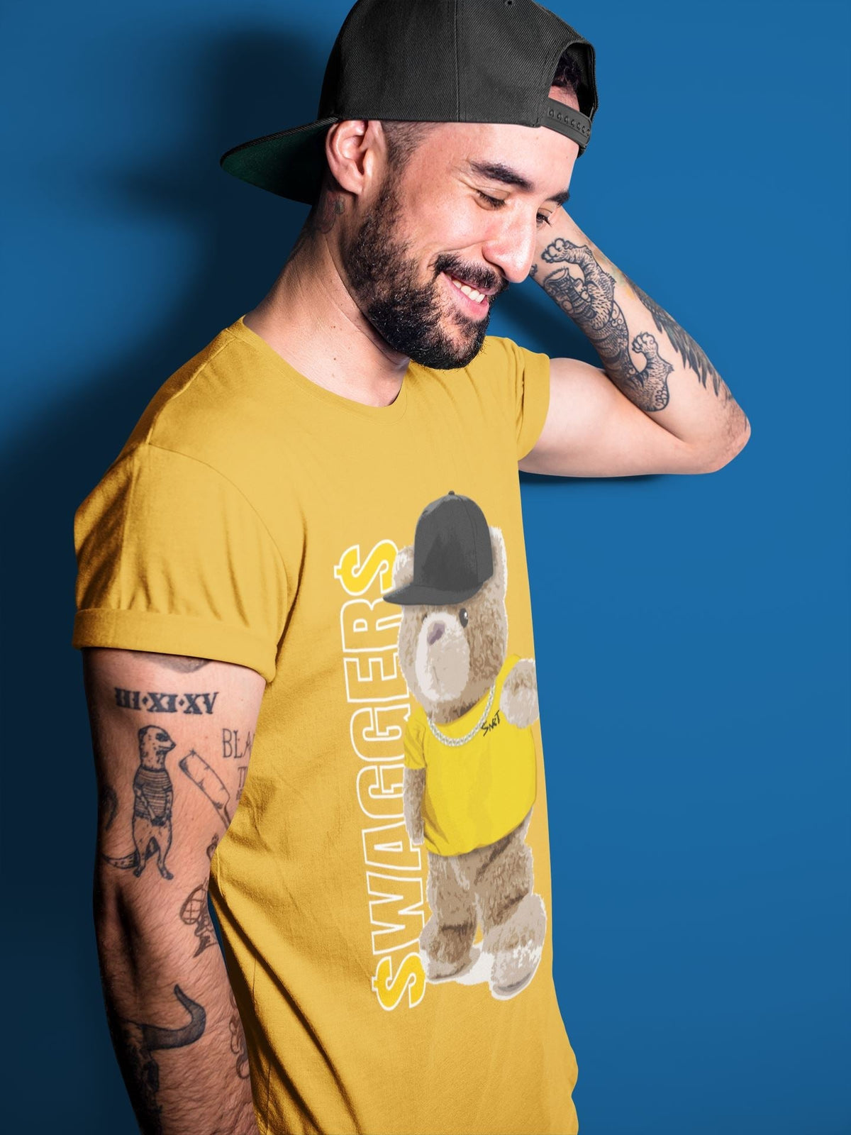 Jordan 12 University Gold Sneaker Matching T-Shirt Bear Swaggers Sneaker Tees Jordan 12 University Gold Sneaker Release Tees Crew Neck Tees