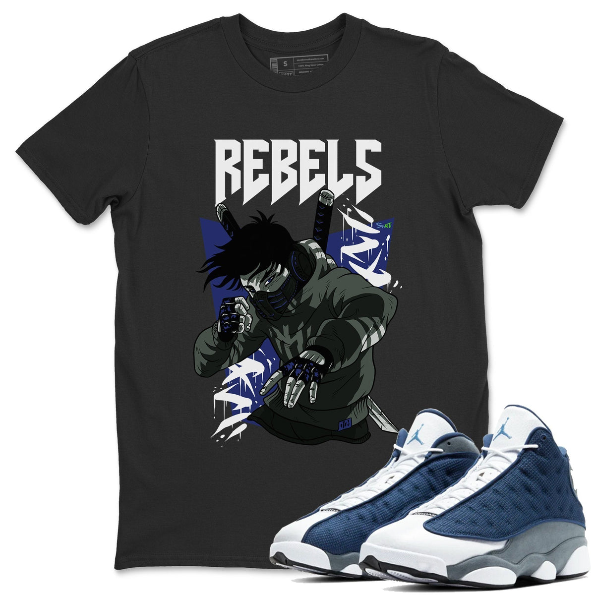 Jordan 13 Flint Sneaker Matching T-Shirt Rebels Sneaker Tees Jordan 13 Flint Sneaker Release Tees Crew Neck Tees
